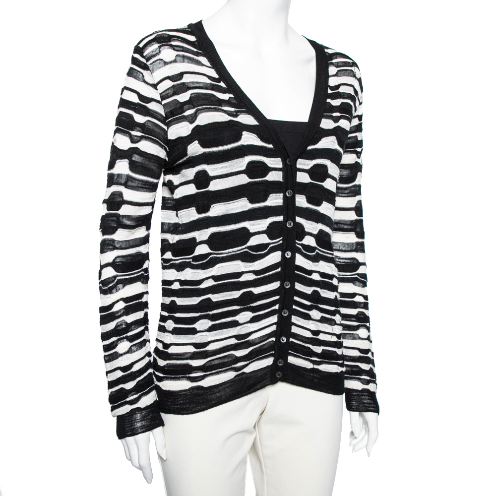 

Missoni Black and White Perforated Knit Sweater
