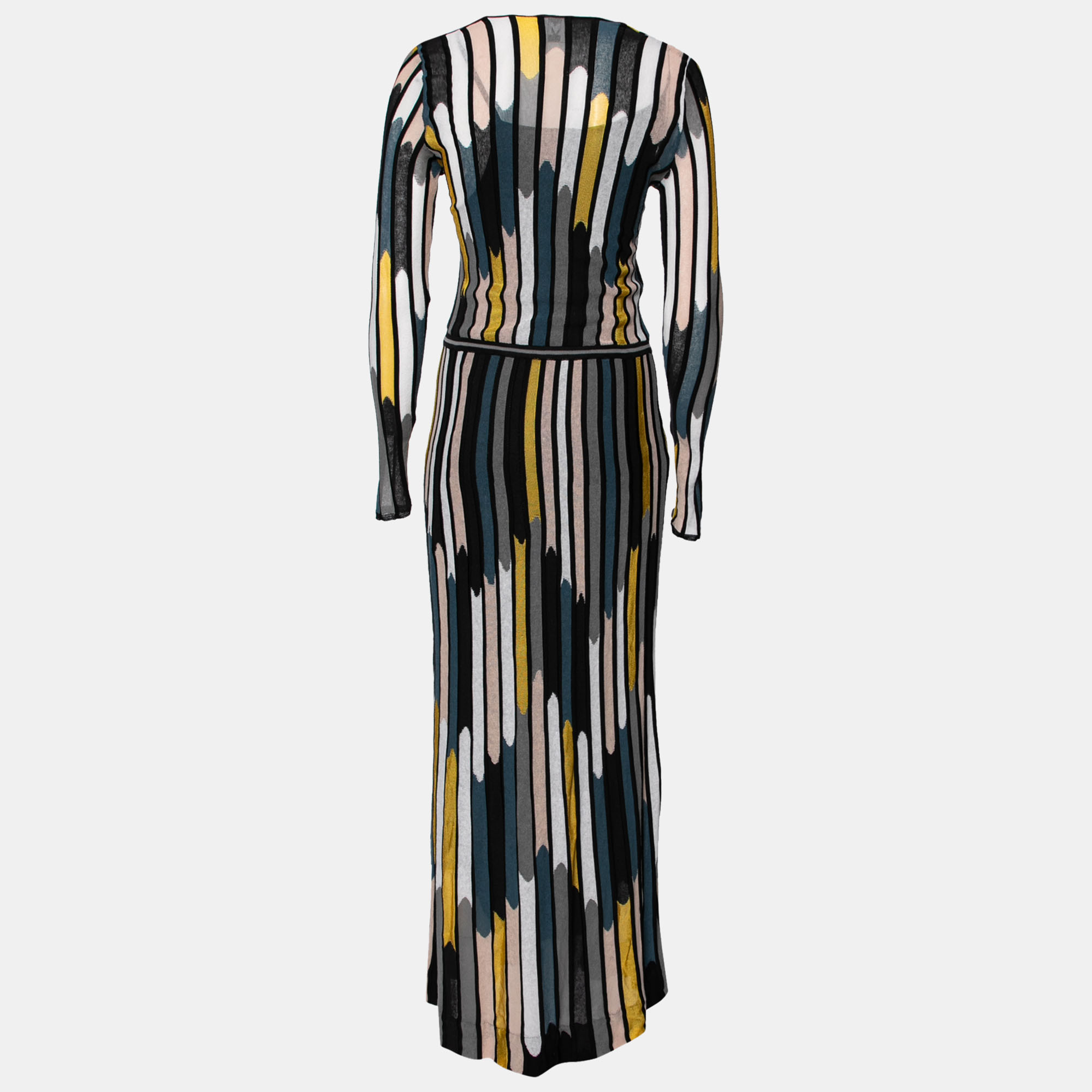 

M Missoni Multicolored Stripe Patterned Knit Maxi Dress, Multicolor