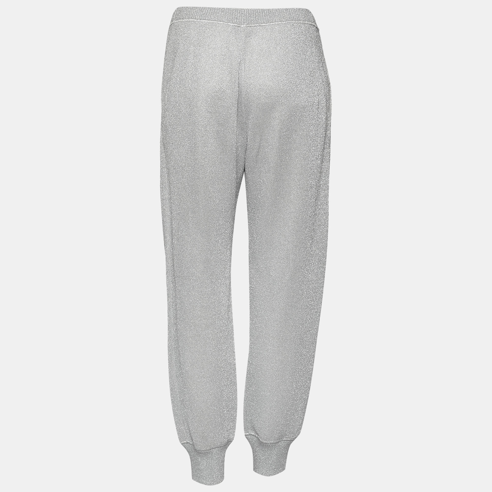 

Missoni Silver Lurex Knit Track Pants