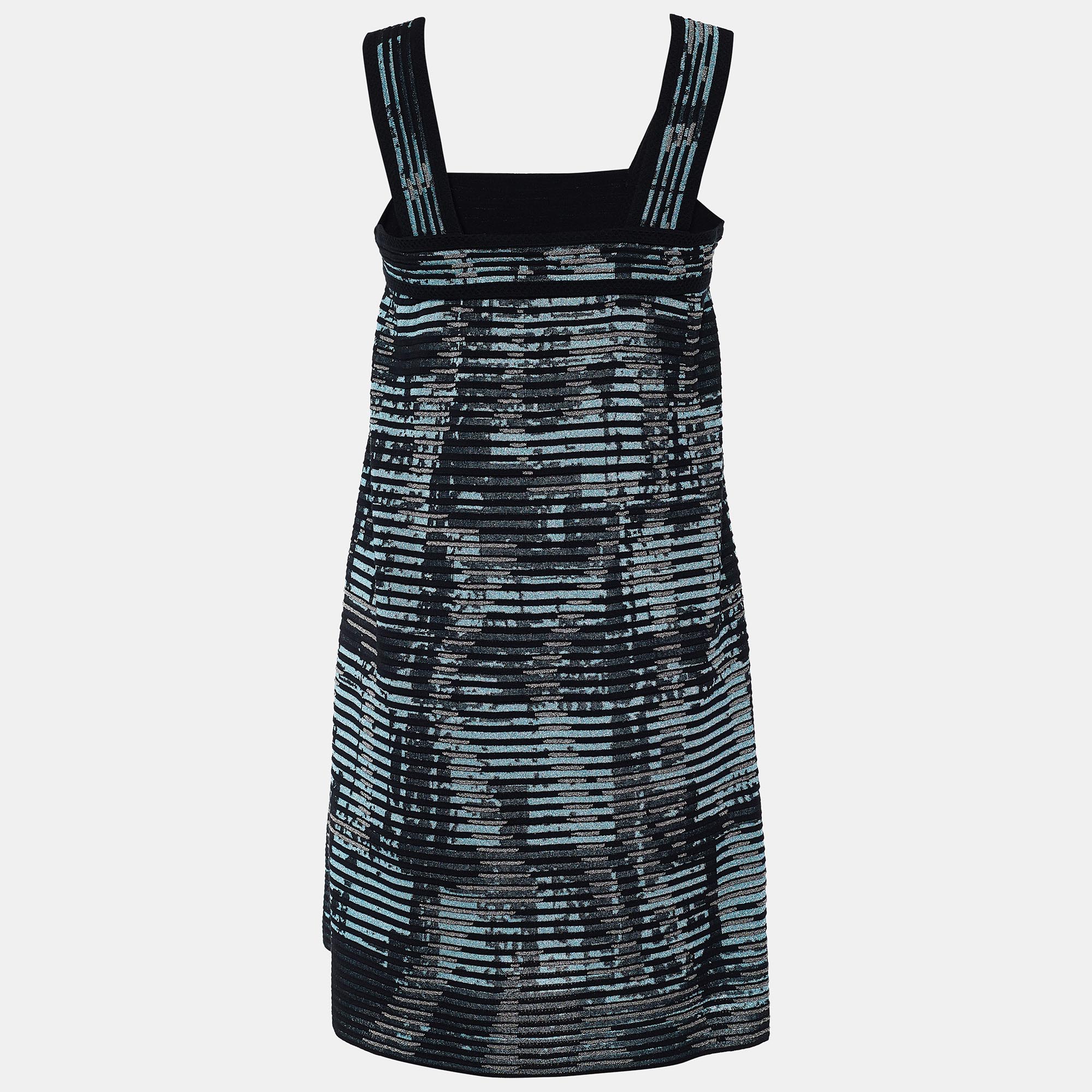 

Missoni Black & Blue Lurex Knit Sleeveless Dress
