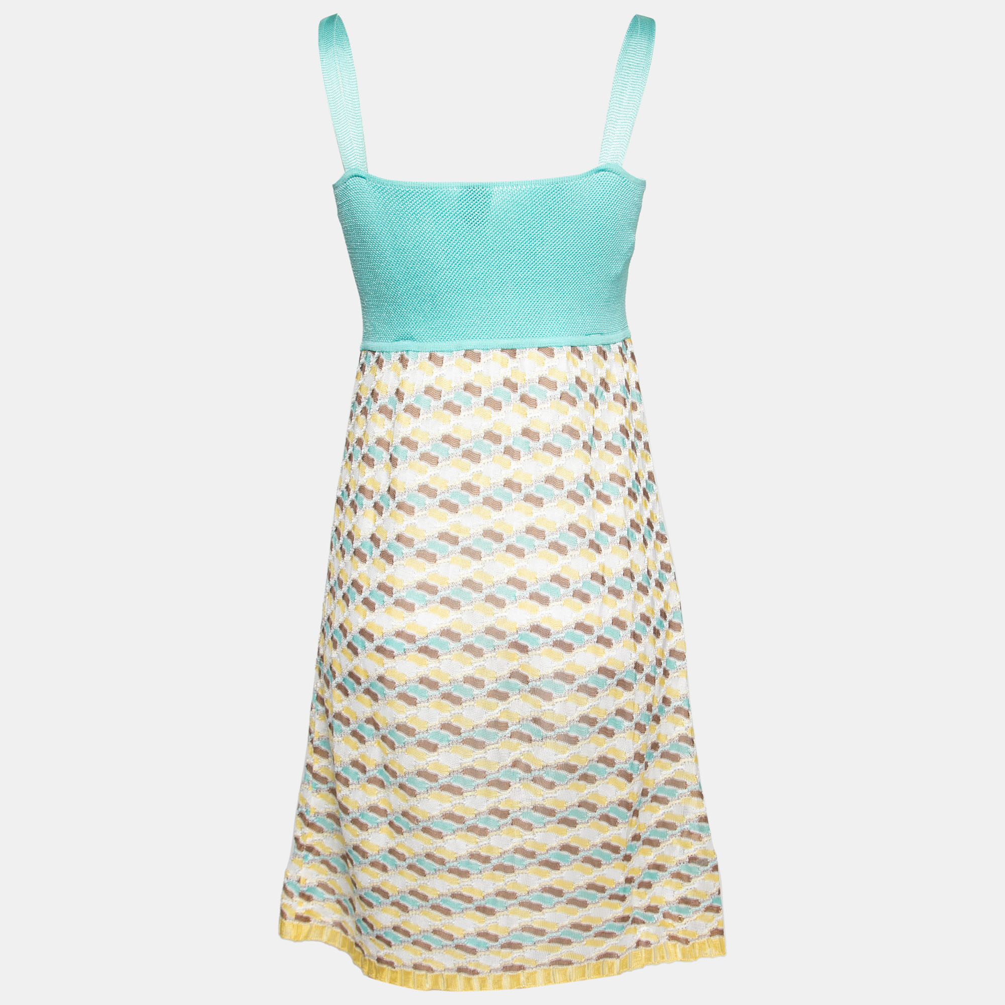 

M Missoni Multicolor Patterned Knit Sleeveless Dress