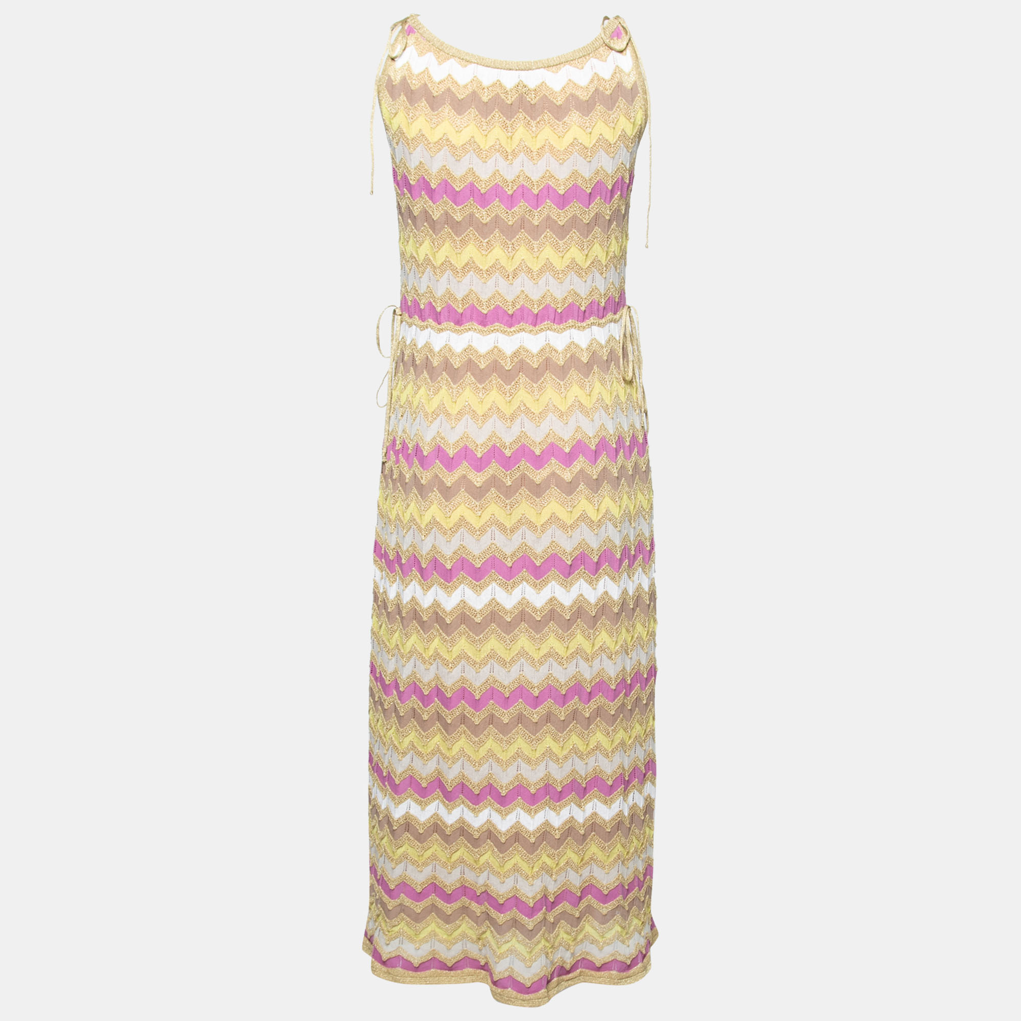 

M Missoni Multicolor Chevron Patterned Knit Dress