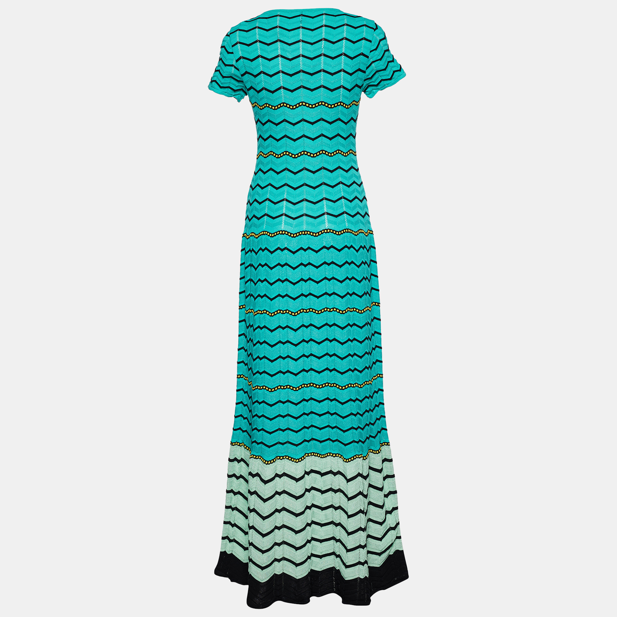 

Missoni Green Knit Zig Zag Pattern Maxi Dress