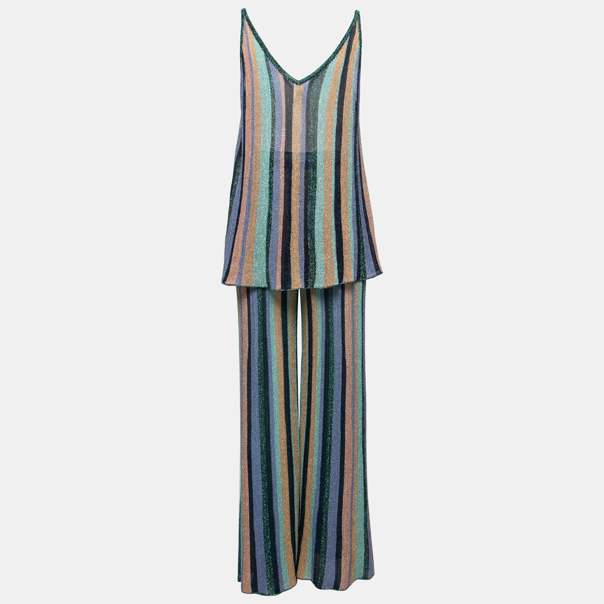 

M Missoni Multicolor Striped Lurex Knit Top & Pants Set