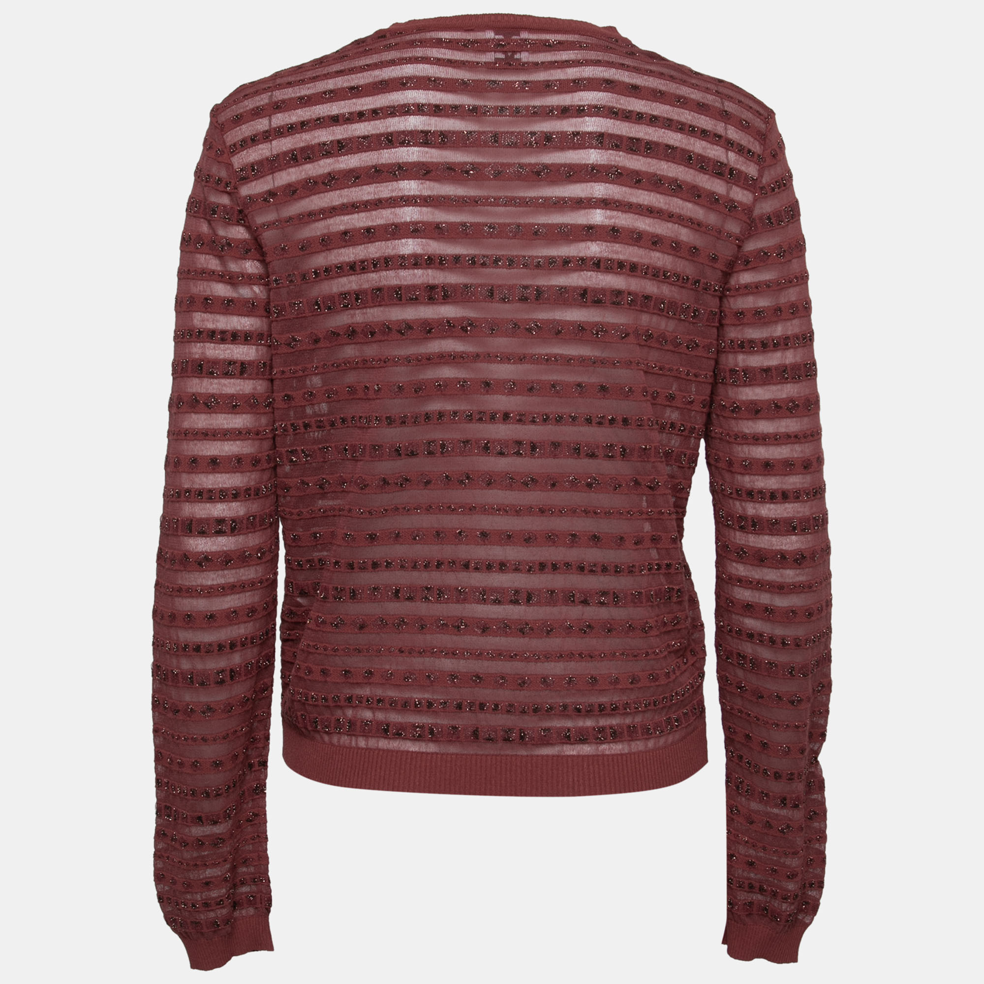 

Missoni Burgundy Lurex Knit Button-Front Cardigan