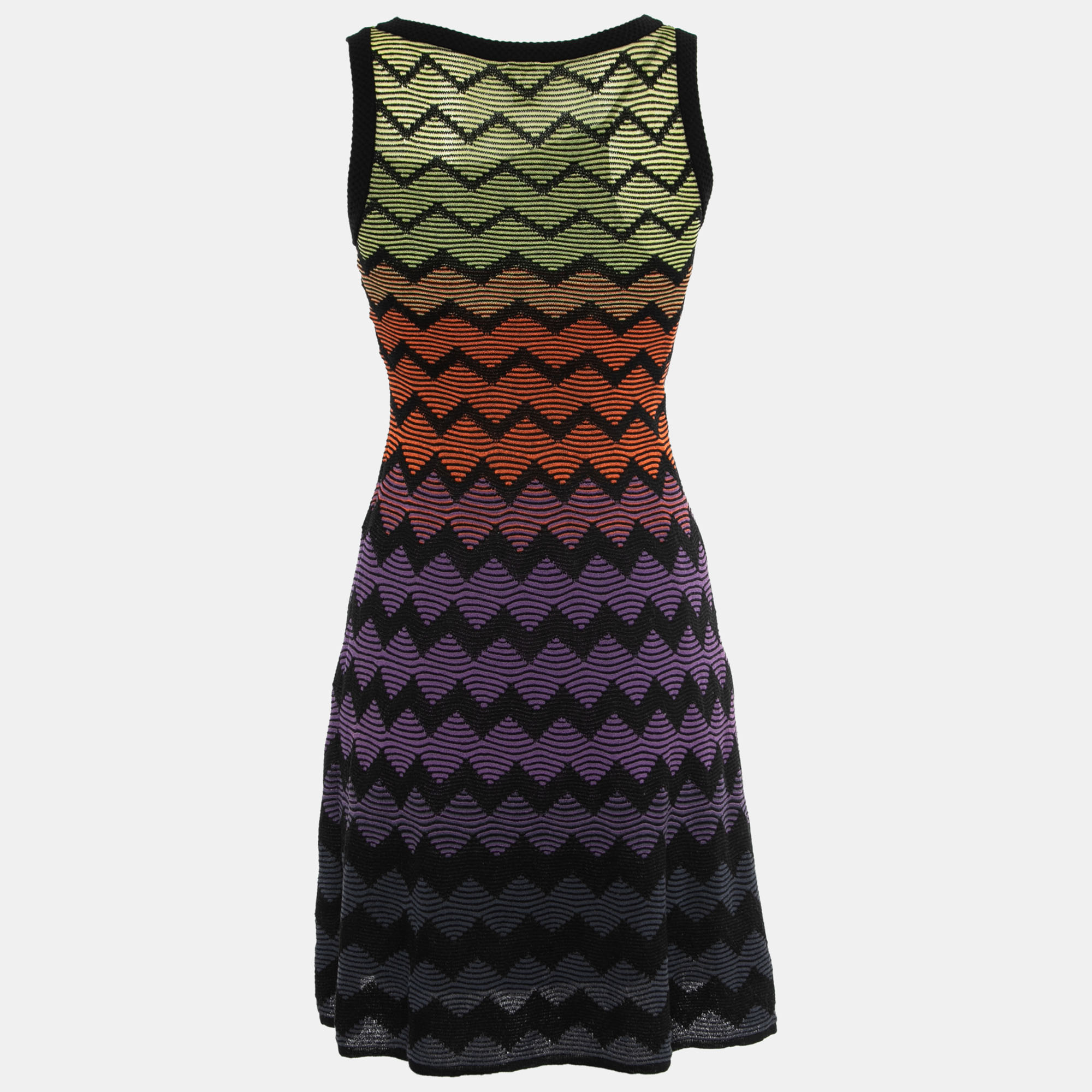 

M Missoni Multicolor Zig-Zag Patterned Knit Dress
