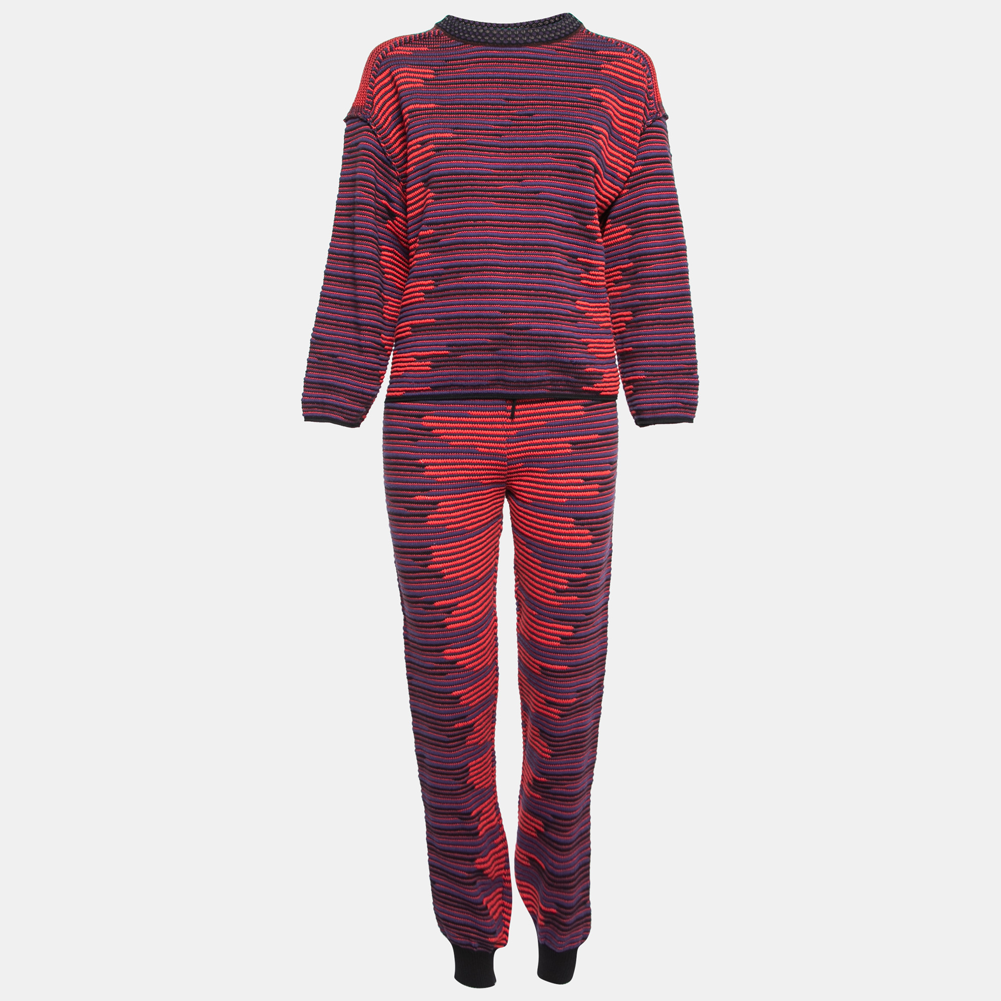 M Missoni Multicolor Patterned Knit Top & Pants Set M