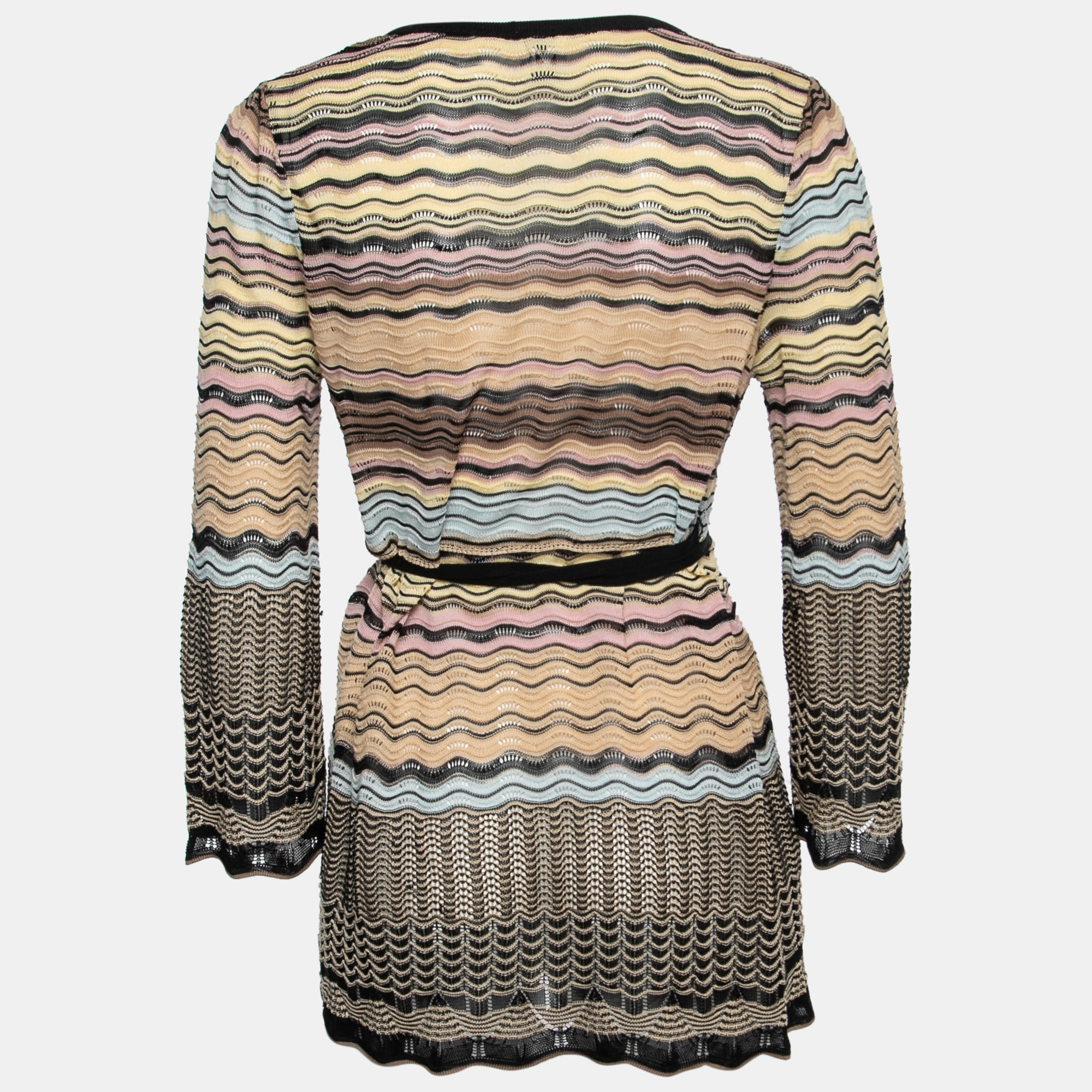 

Missoni Multicolor Patterned Knit Wrap Cardigan