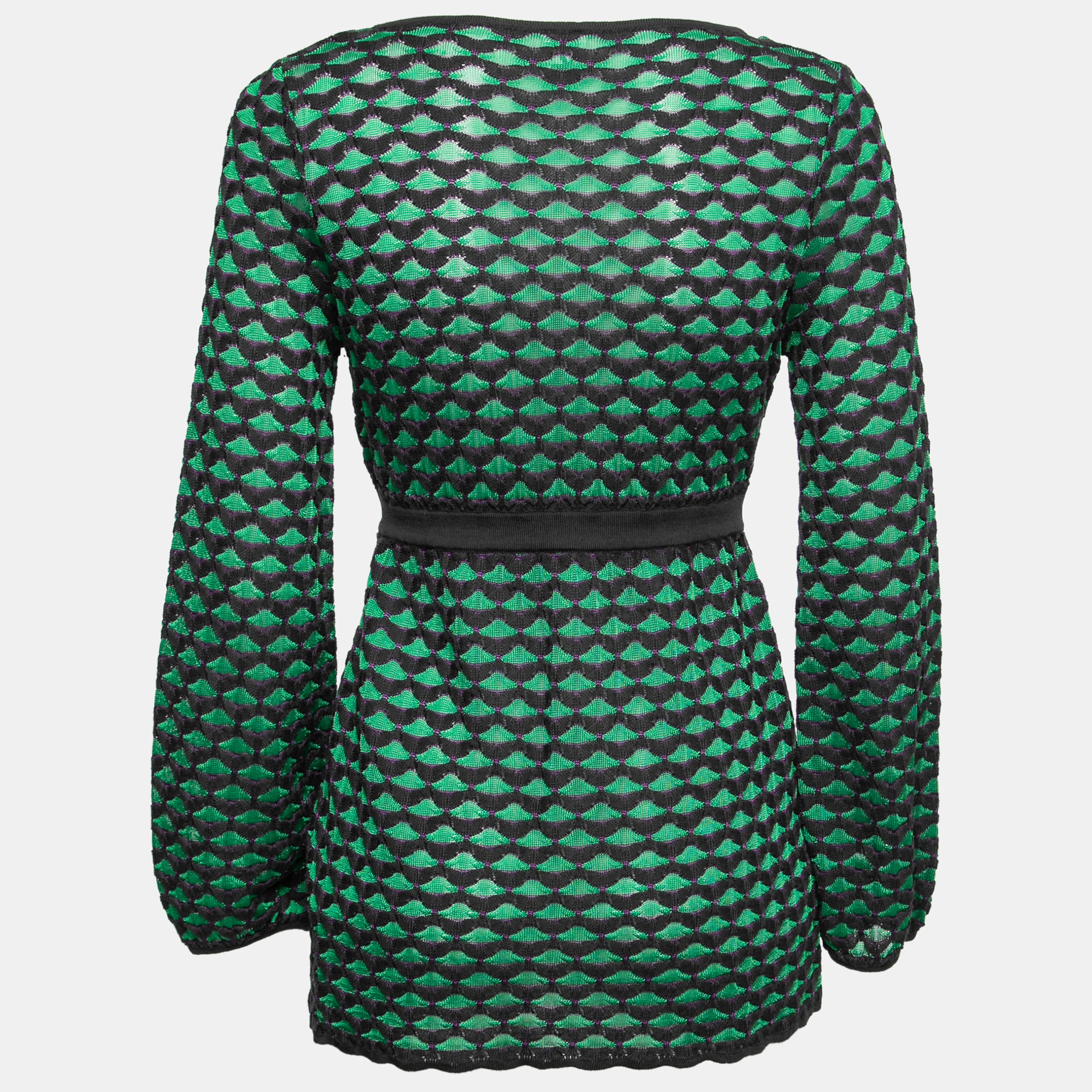 

Missoni Green Patterned Knit V-Neck Top