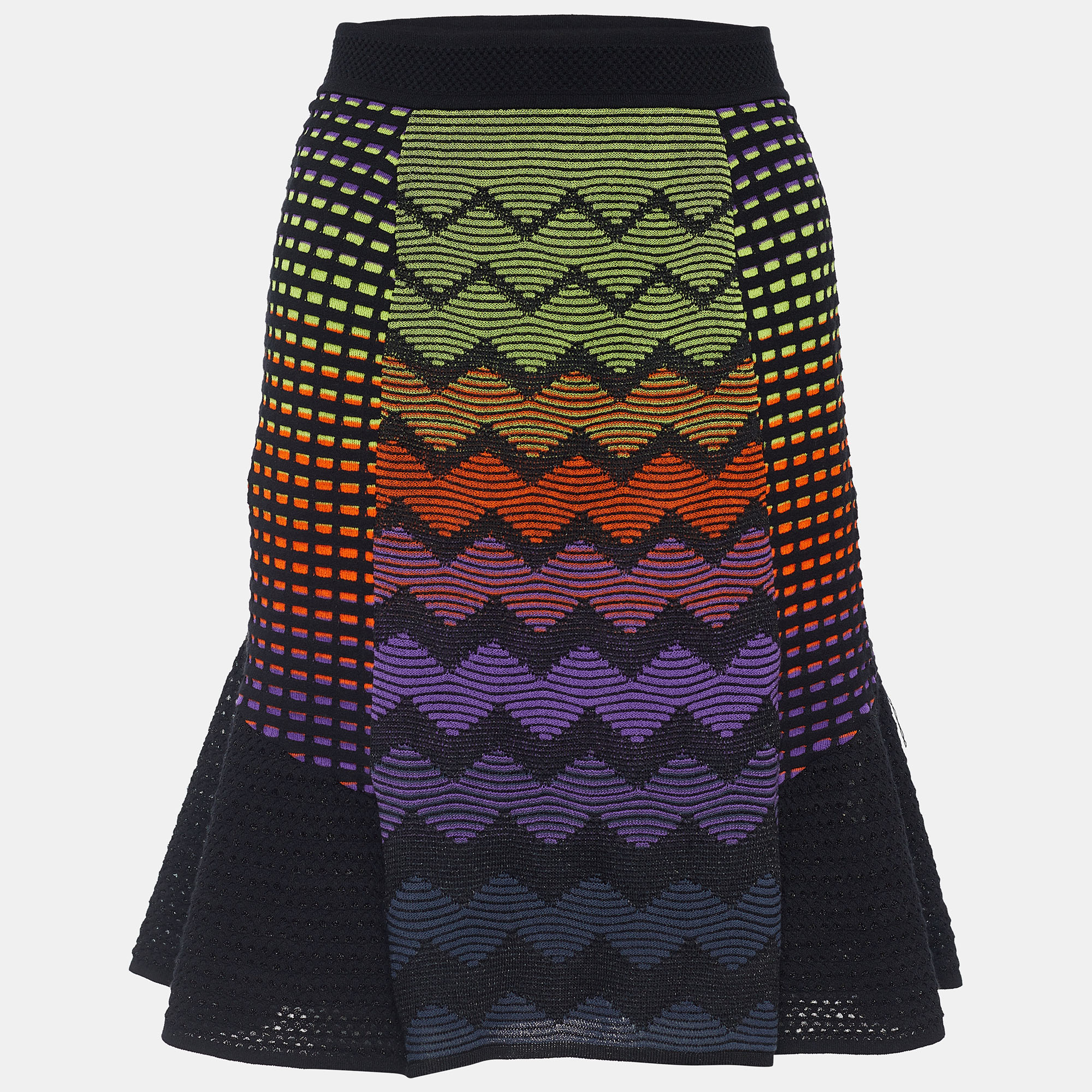 

Missoni Multicolor Cotton Blend Knit Flared Skirt