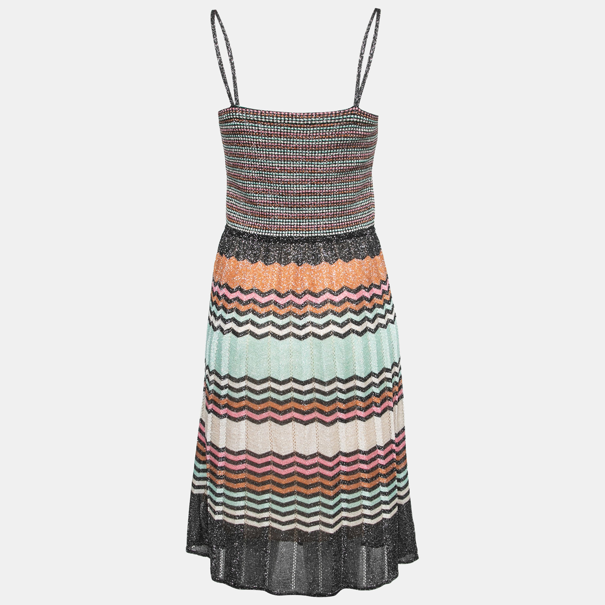 

Missoni Multicolor Patterned Lurex Knit Sleeveless Dress