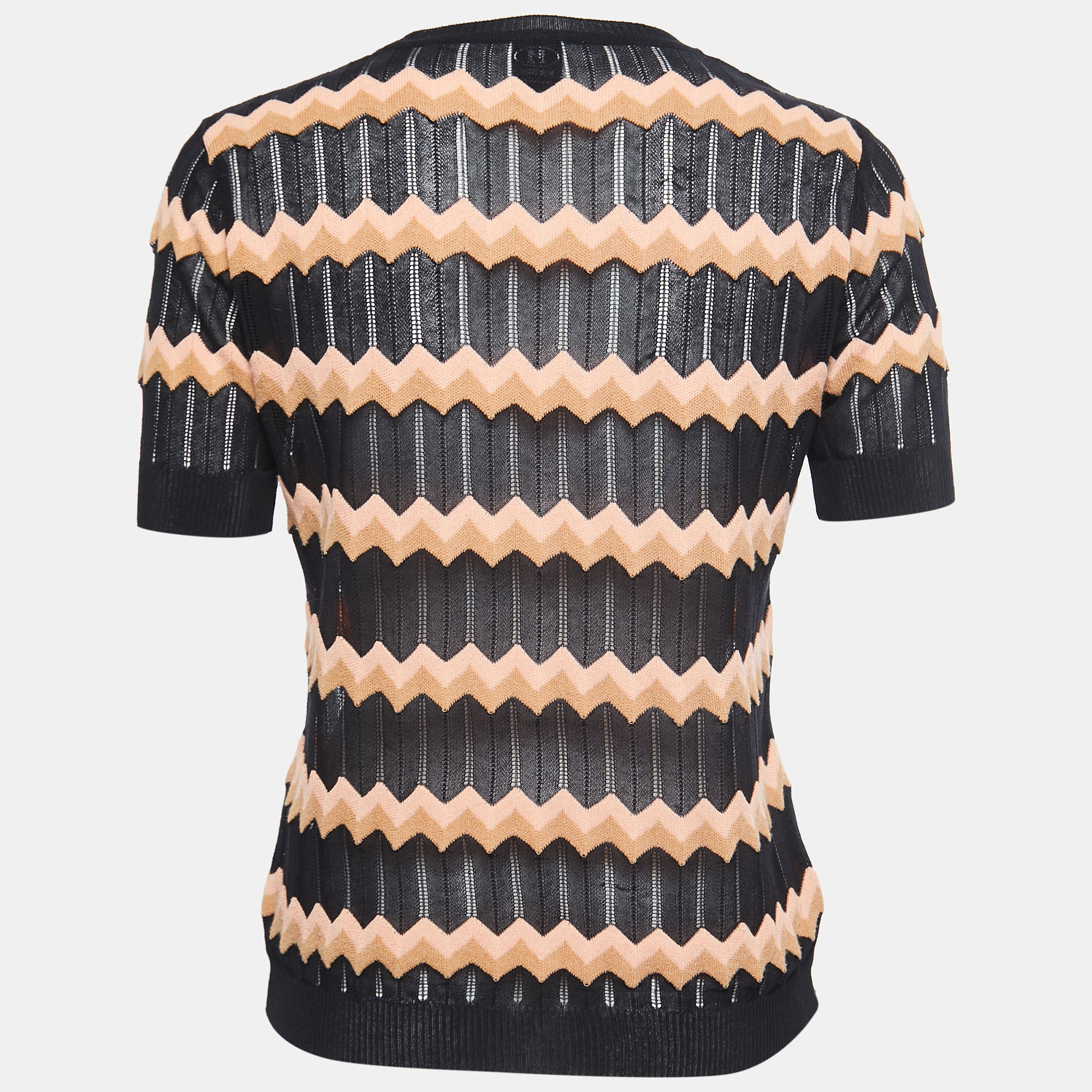 

Missoni Collection Black Chevron Patterned Knit Sweater Top