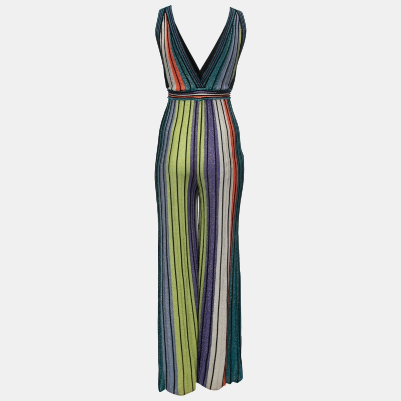 

M Missoni Multicolor Striped Lurex Knit Jumpsuit