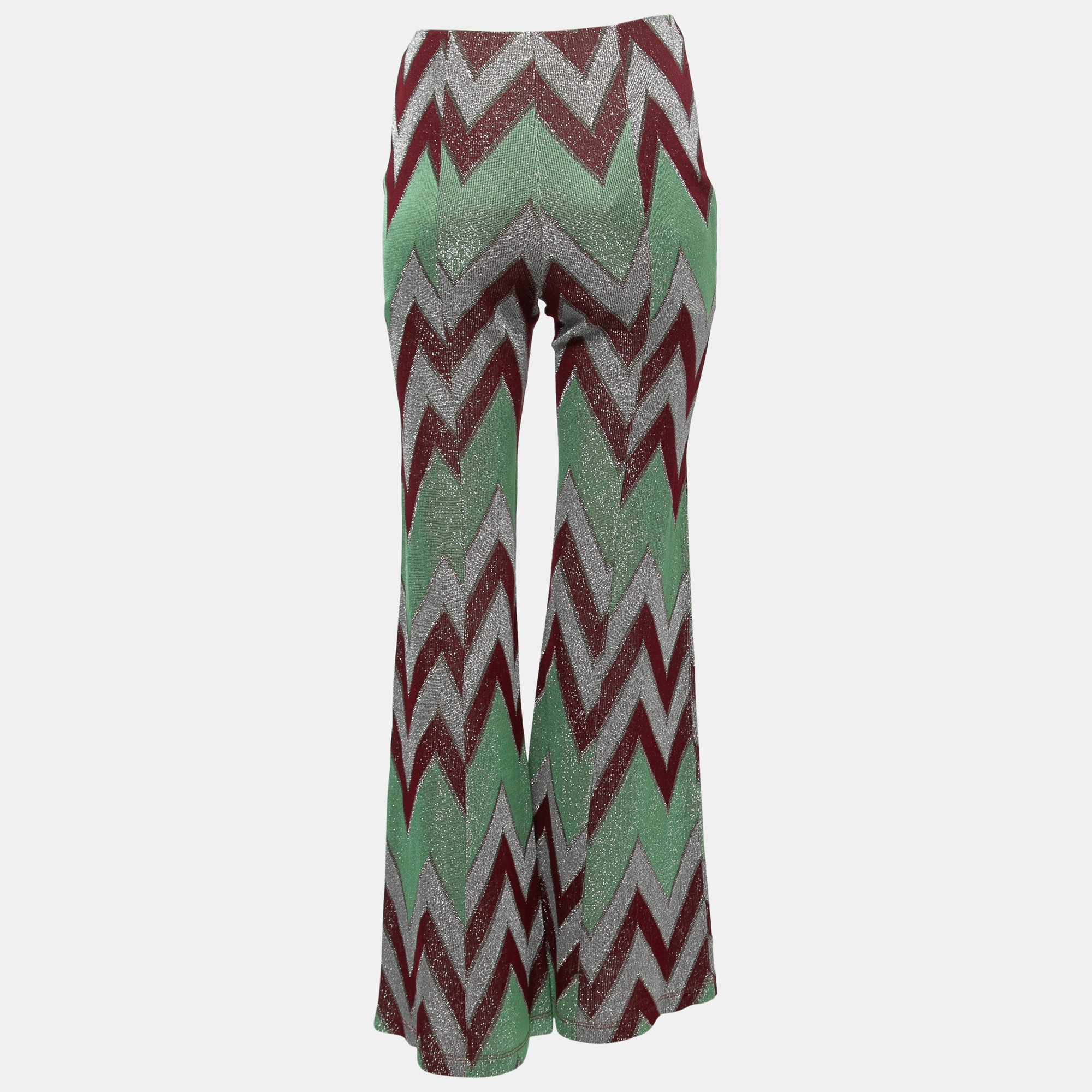 

M Missoni Multicolor Chevron Patterned Lurex Knit Pants