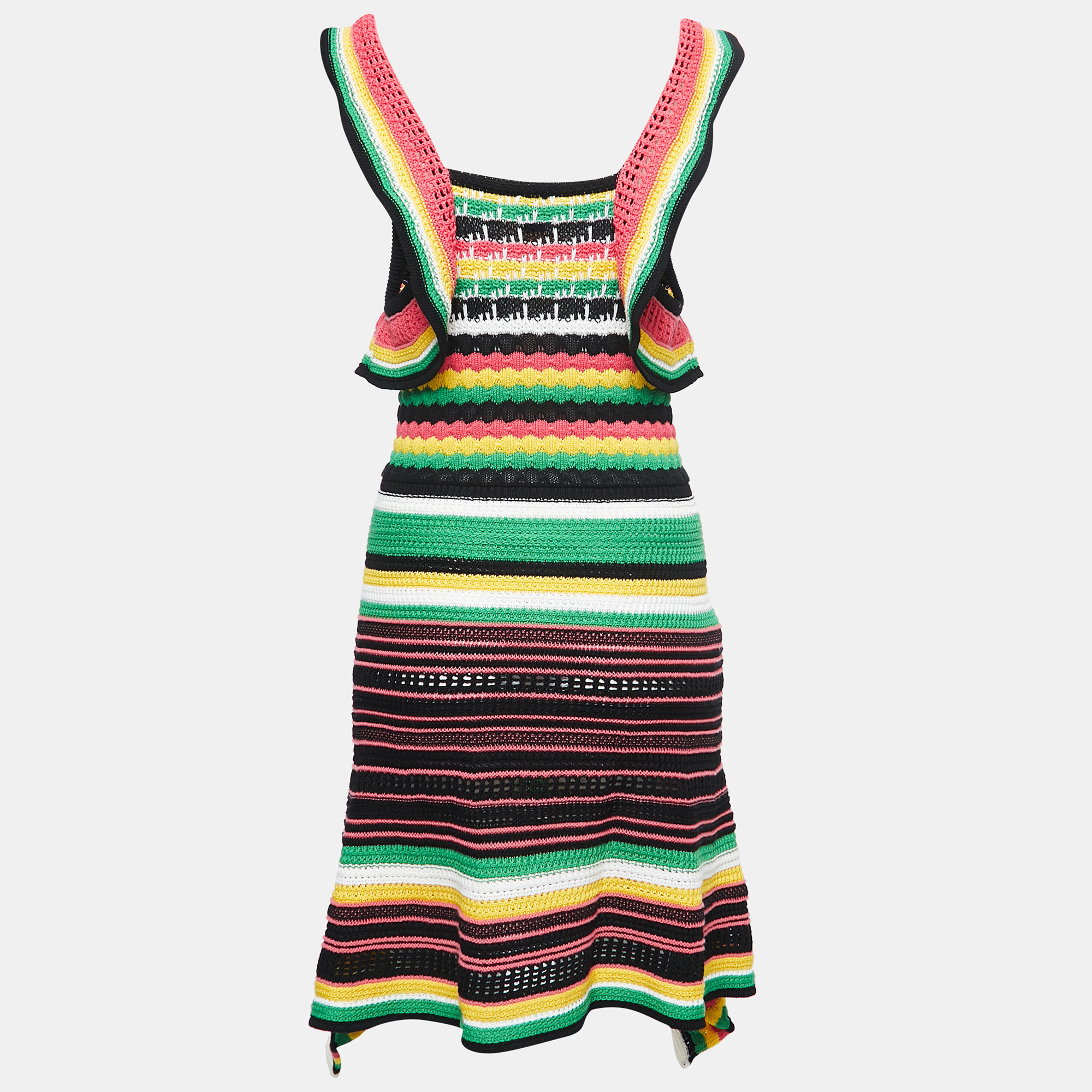 

M Missoni Multicolor Crochet Cotton Midi Summer Dress