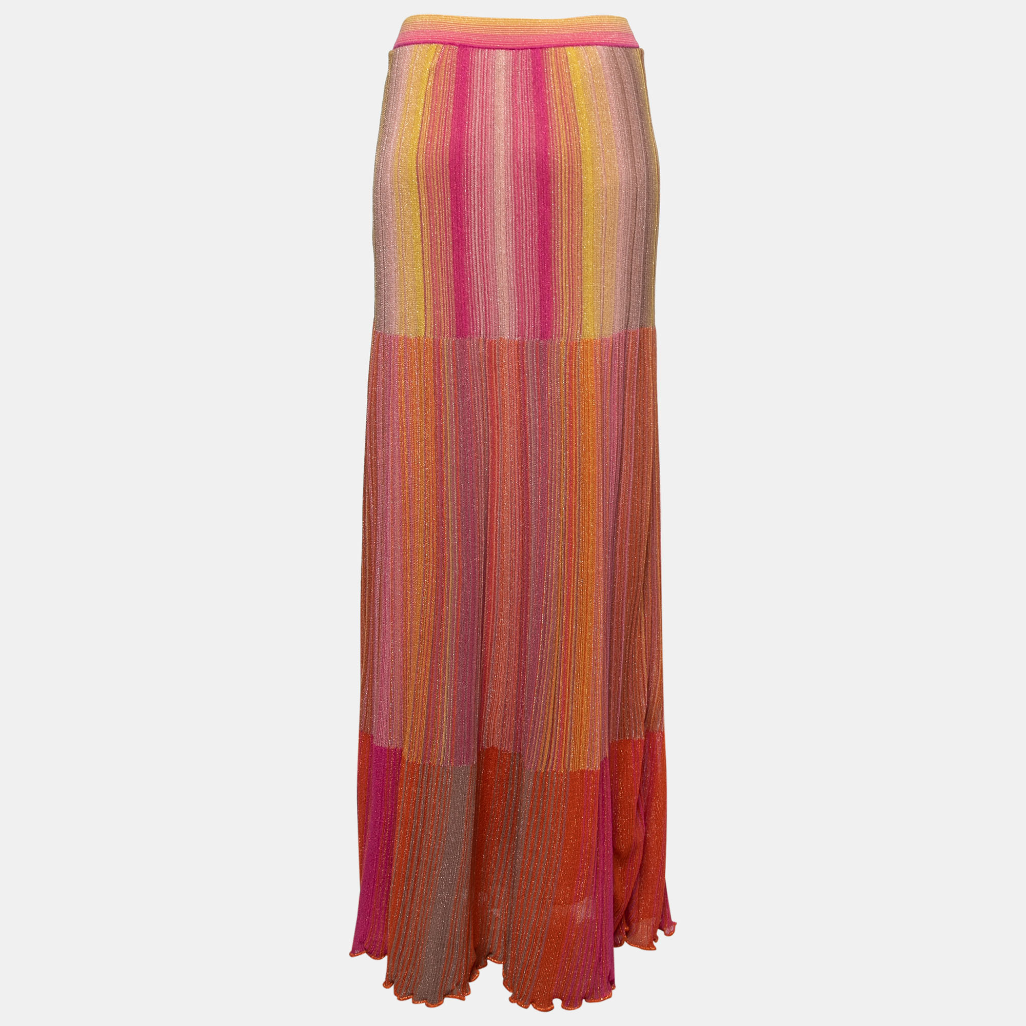 

Missoni Multicolor Striped Patterned Lurex Knit Maxi Skirt