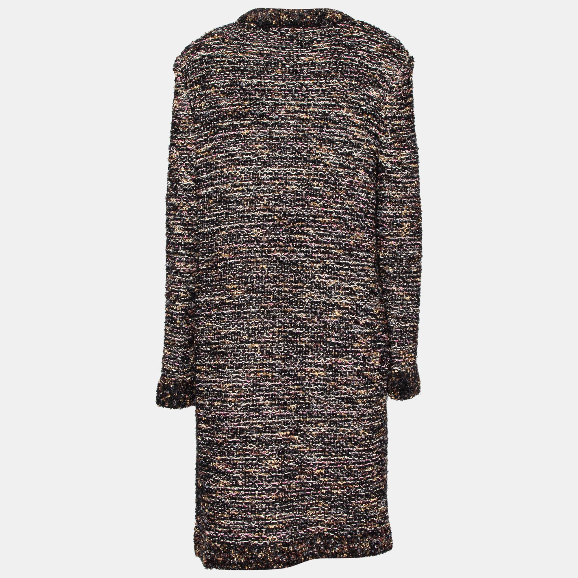 

Missoni Black Lurex Knit Hook Front Coat