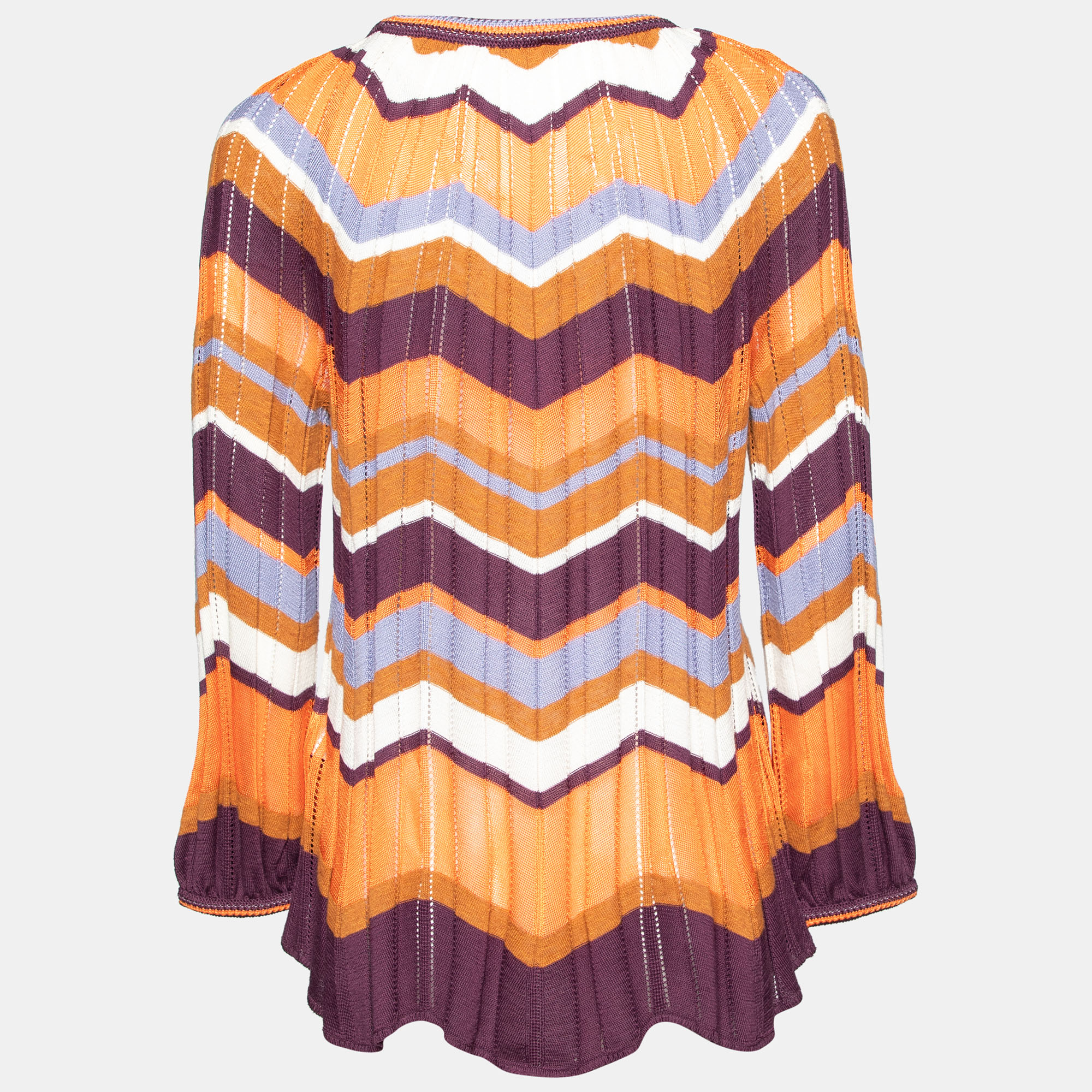 

M Missoni Multicolor Pattered Cotton Knit Blouse