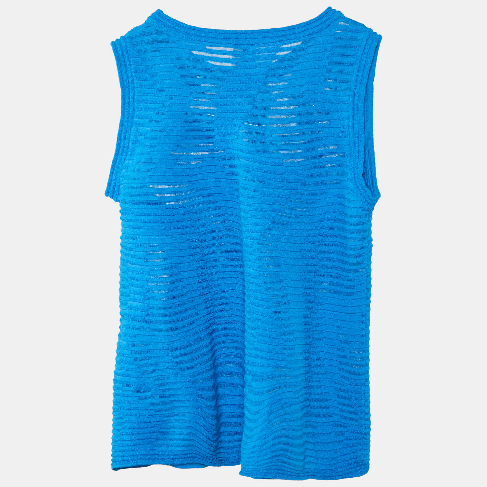 

M Missoni Blue Knit Sleeveless Top