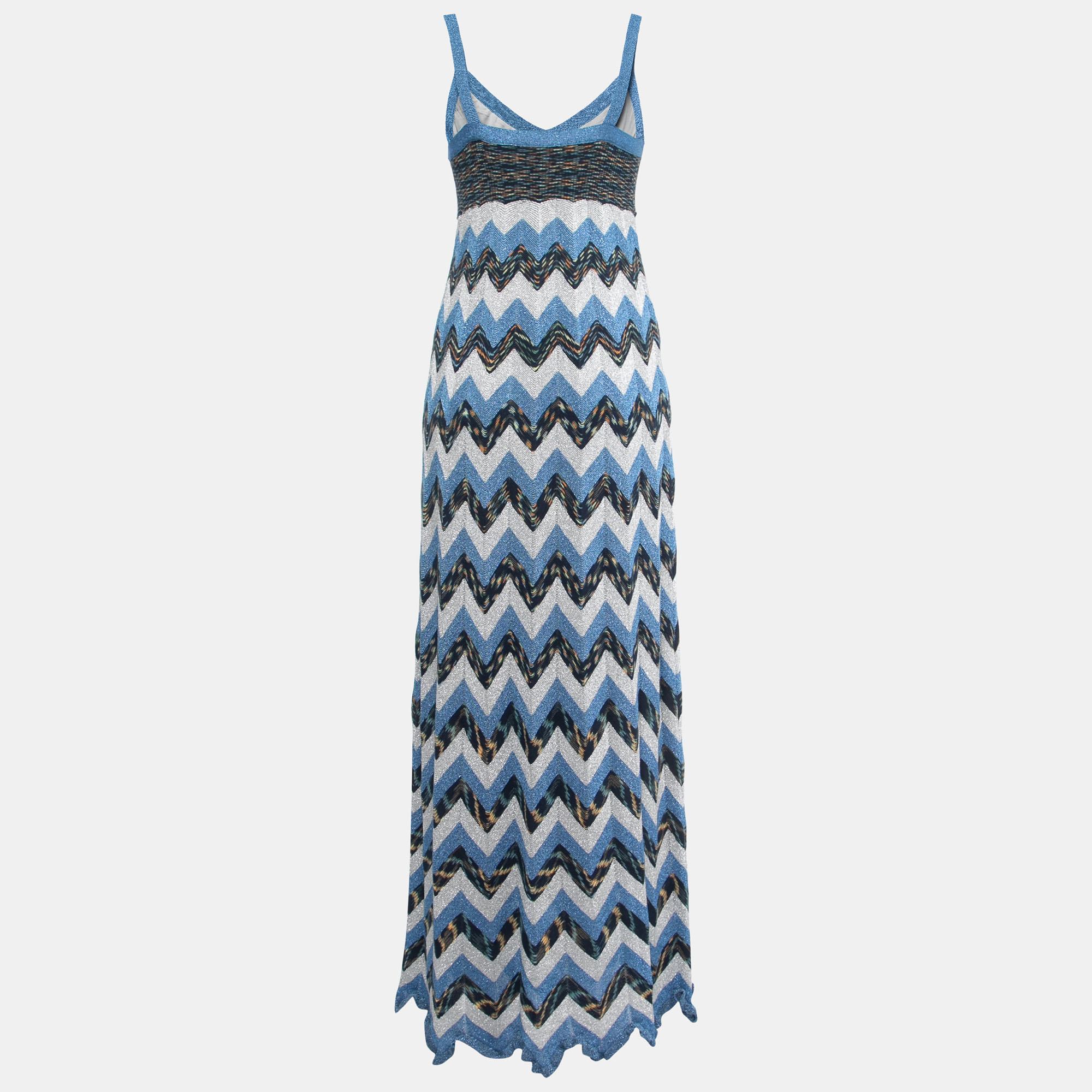 

Missoni Collection Blue/Multicolor Patterned Lurex Knit Sleeveless Maxi Dress