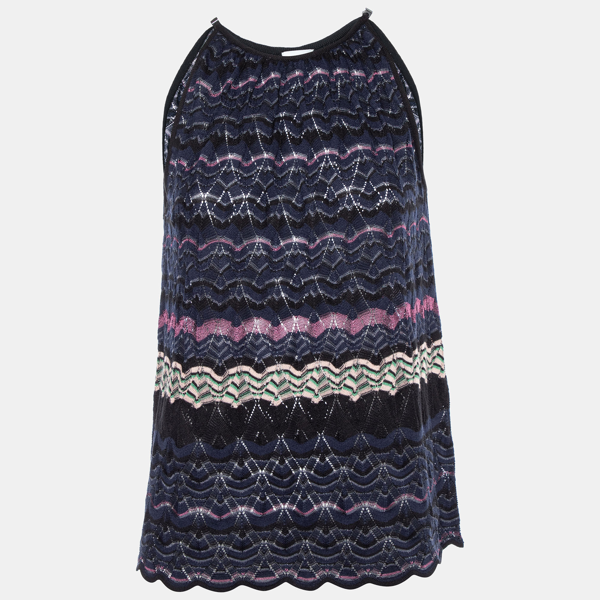 Pre-owned M Missoni Multicolor Patterned Cotton Knit Tank Top S