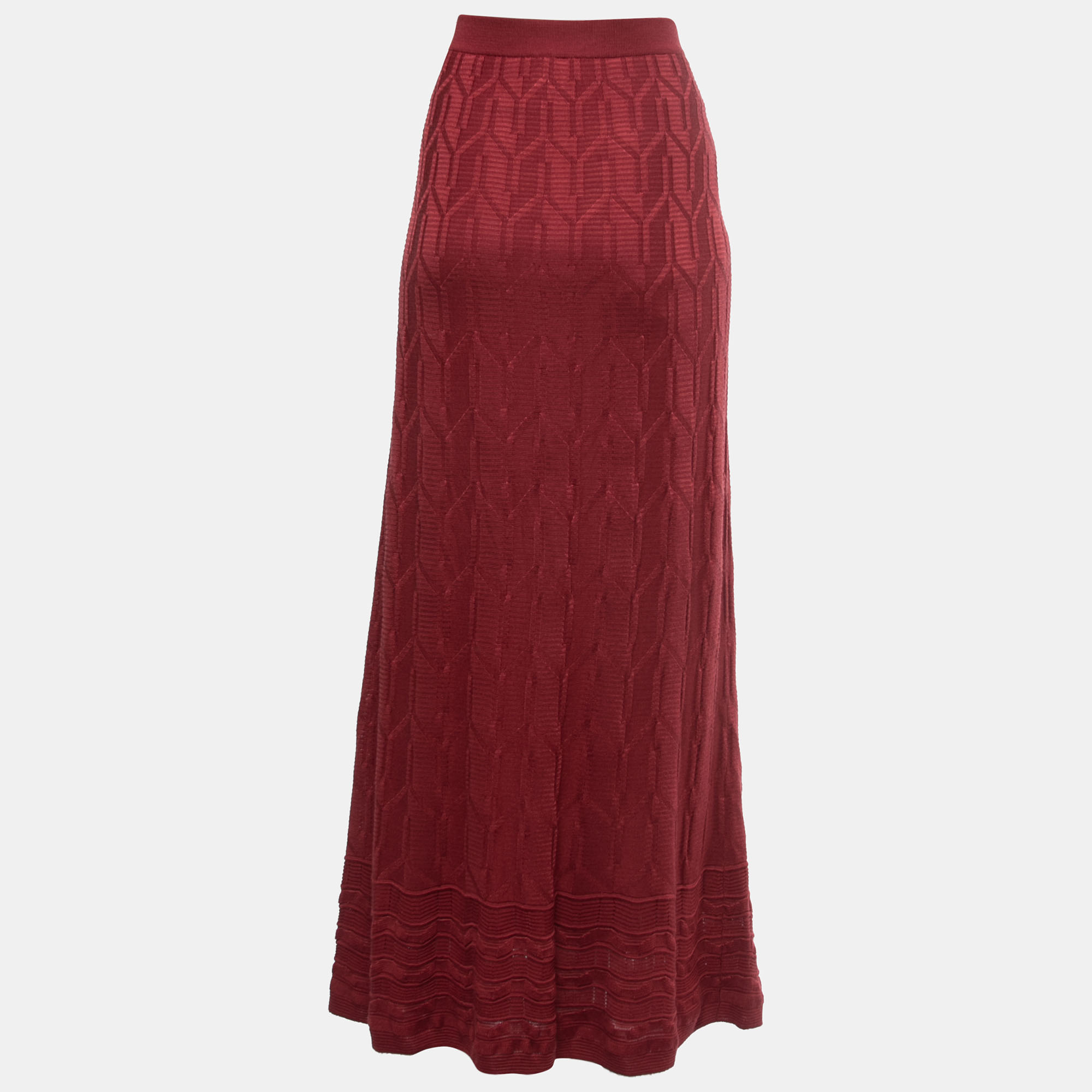 

Missoni Red Patterned Knit Maxi Skirt