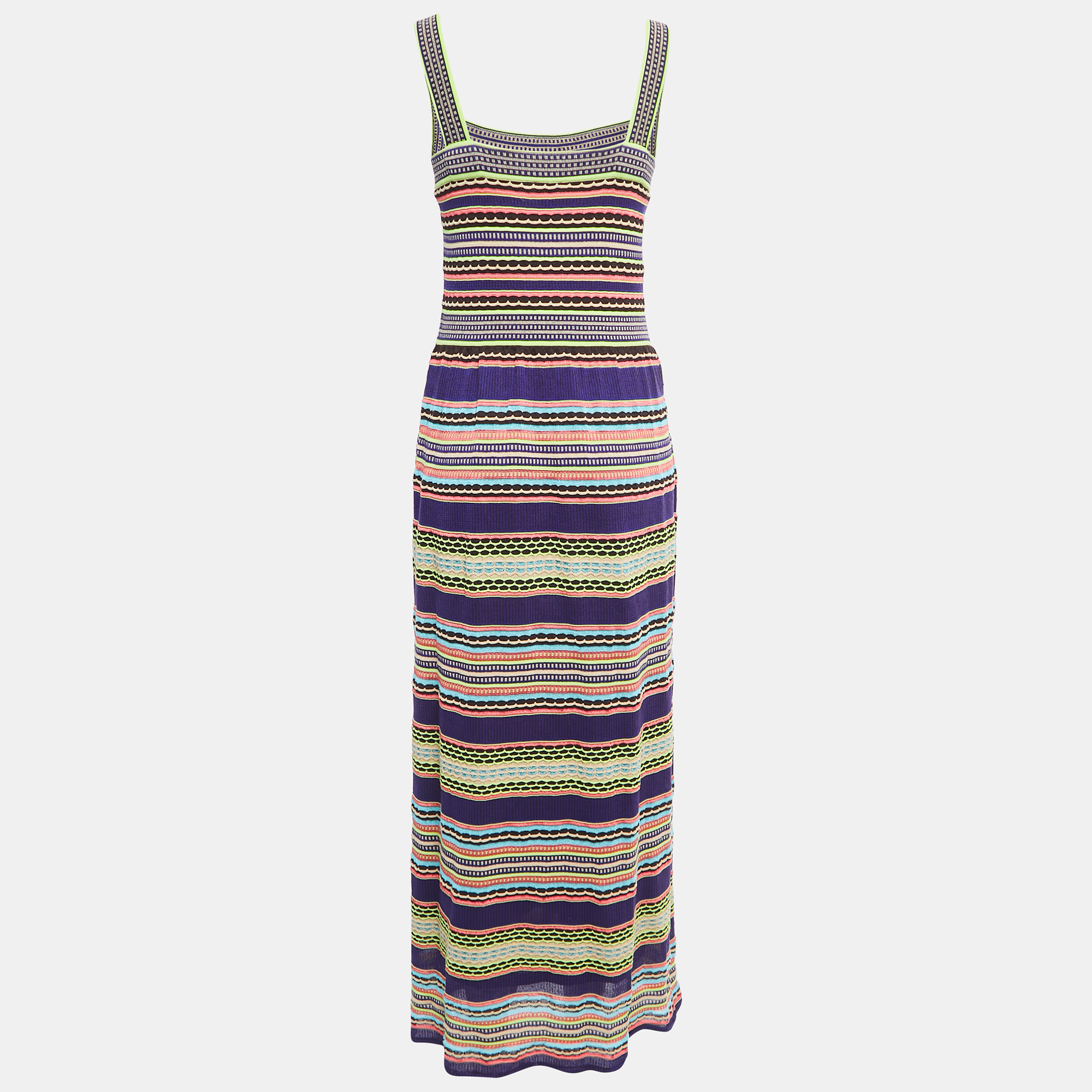 

M Missoni Multicolor Knit Sleeveless Maxi Dress