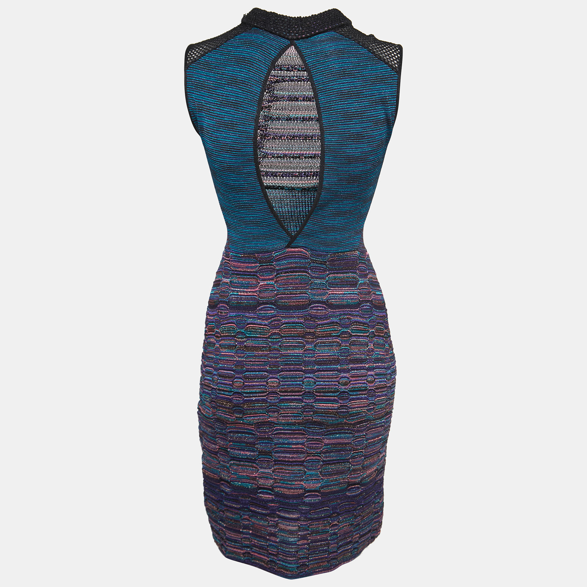 

M Missoni Multicolor Patterned Lurex Knit Bodycon Mini Dress