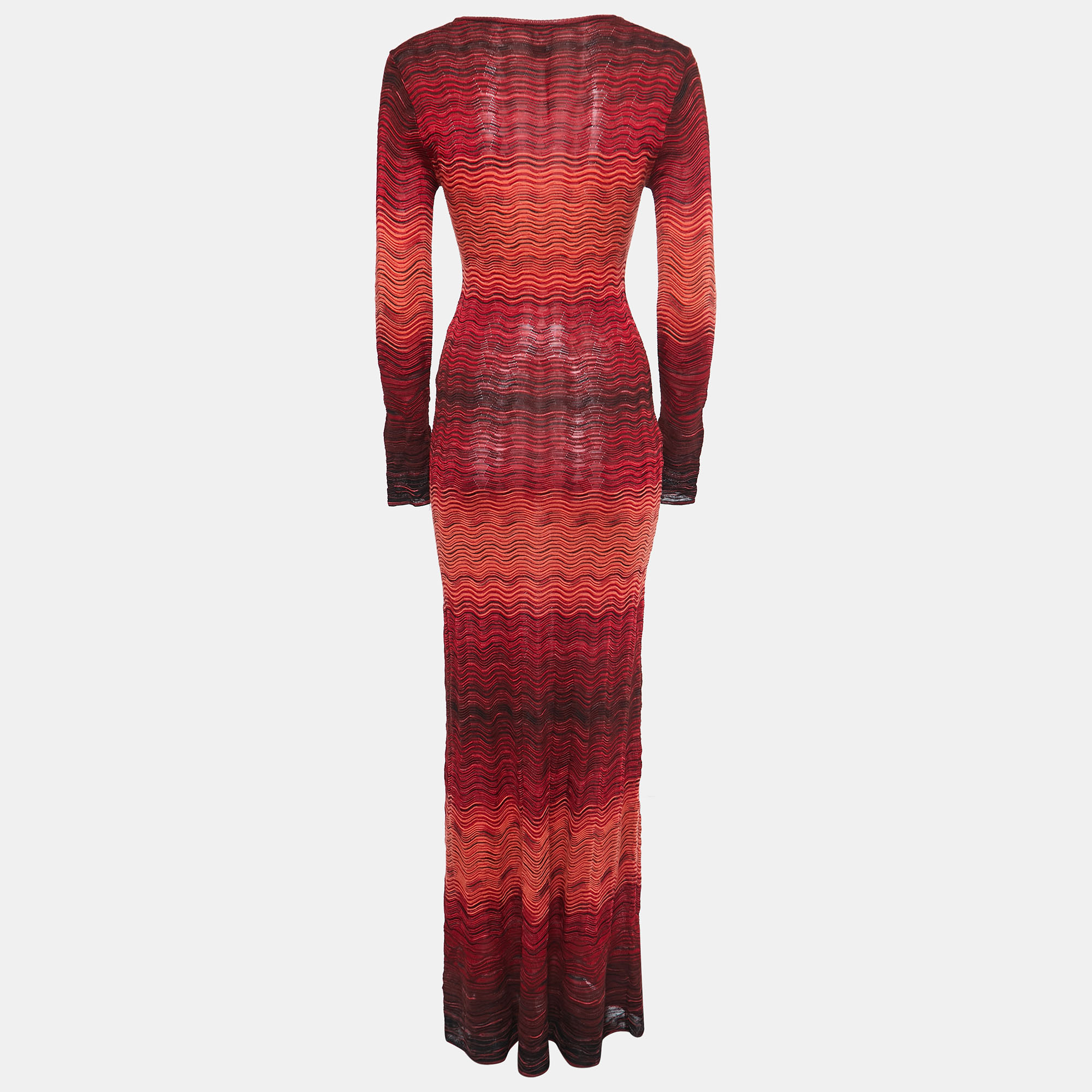 

Missoni Red Ombre Cotton Knit Maxi Dress