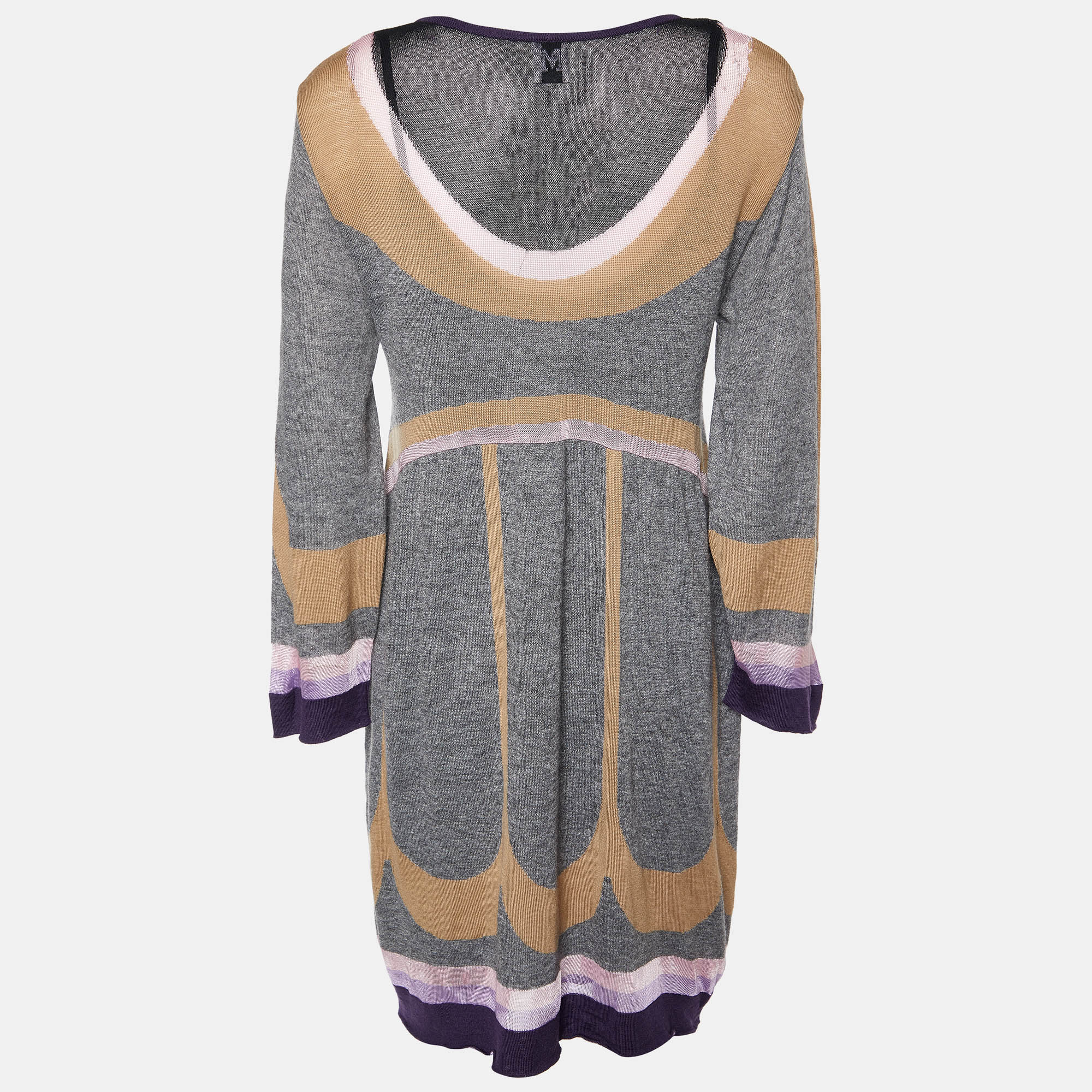 

Missoni Grey & Beige Patterned Wool Mini Dress L