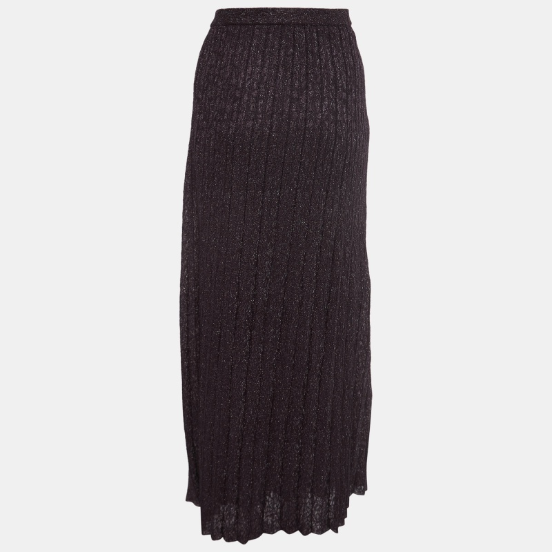 

M Missoni Plum Purple Lurex Knit Maxi Skirt