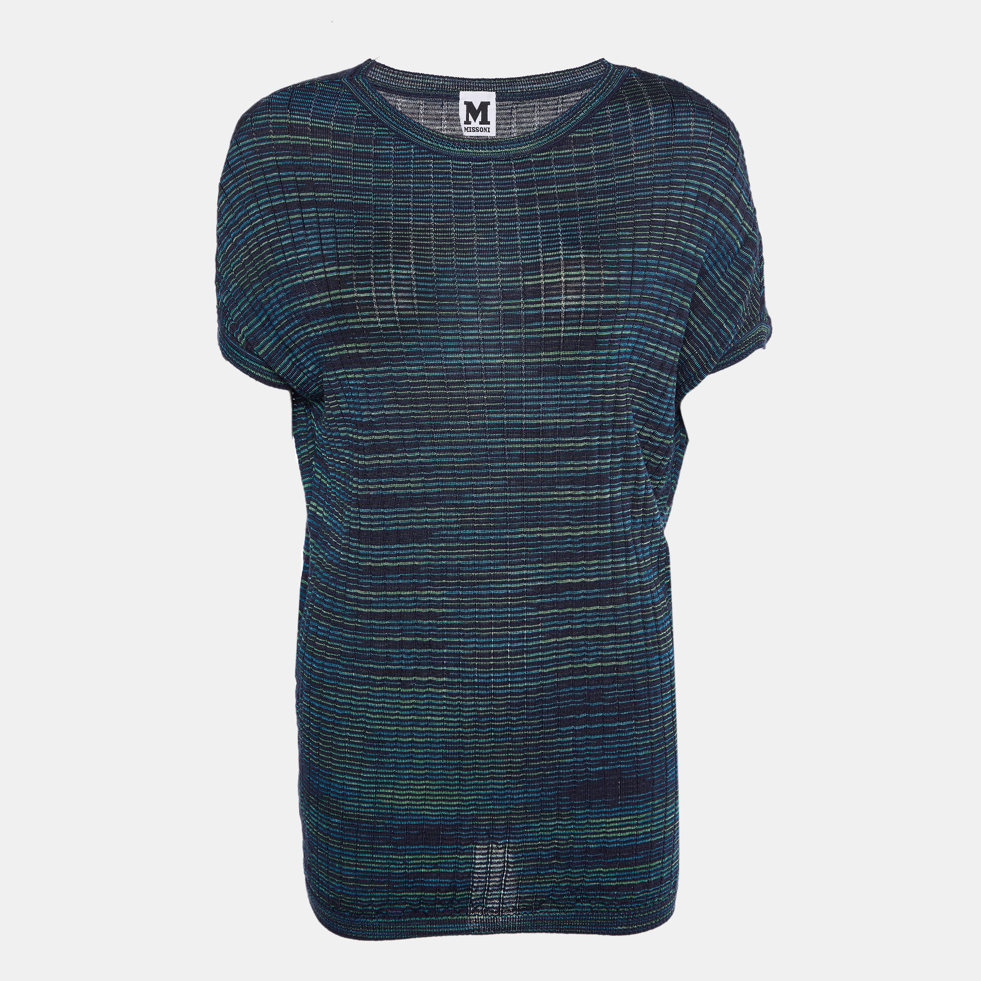 Pre-owned M Missoni Navy Blue Wool Knit Top M