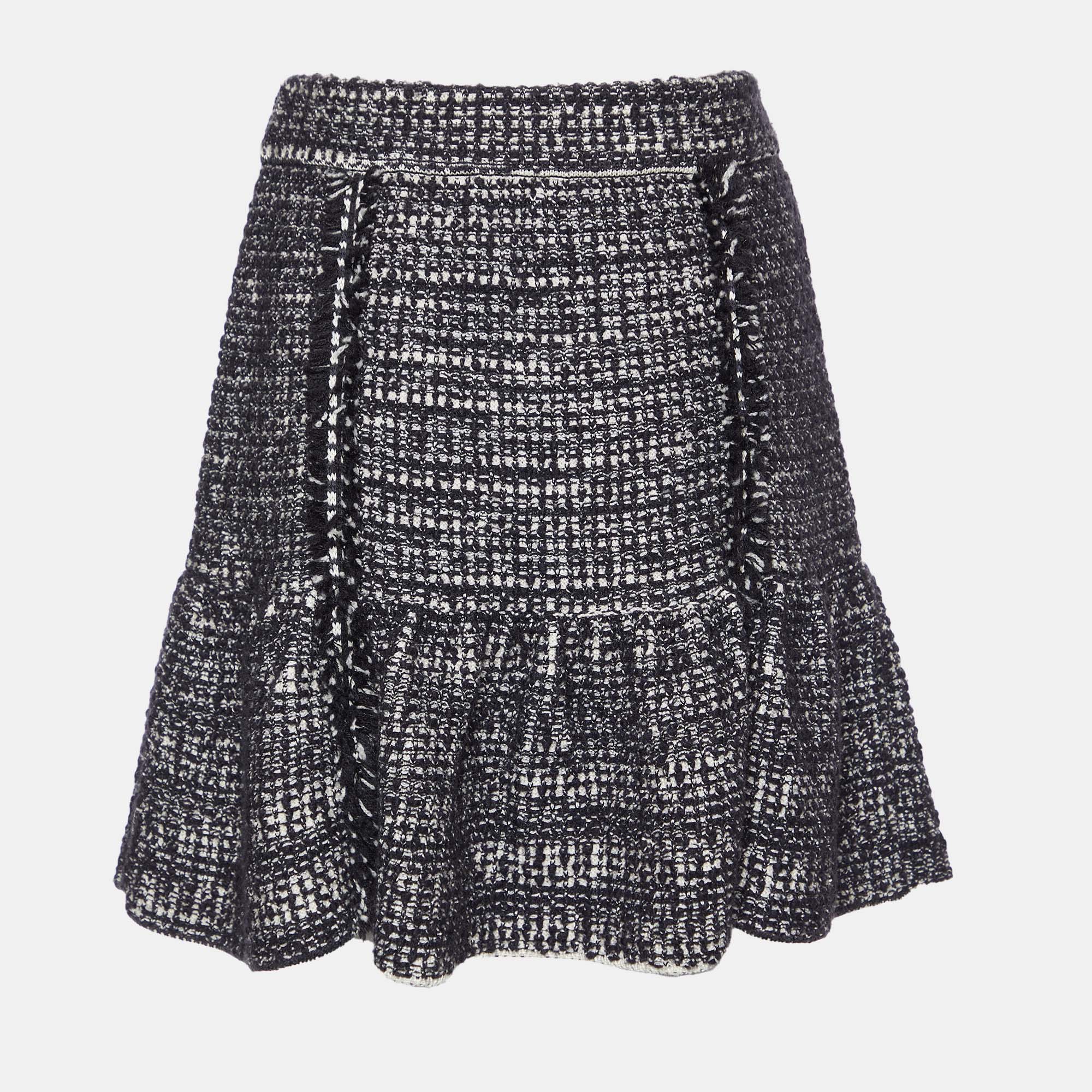 

Missoni Black Tweed Effect Wool Knit Mini Skirt