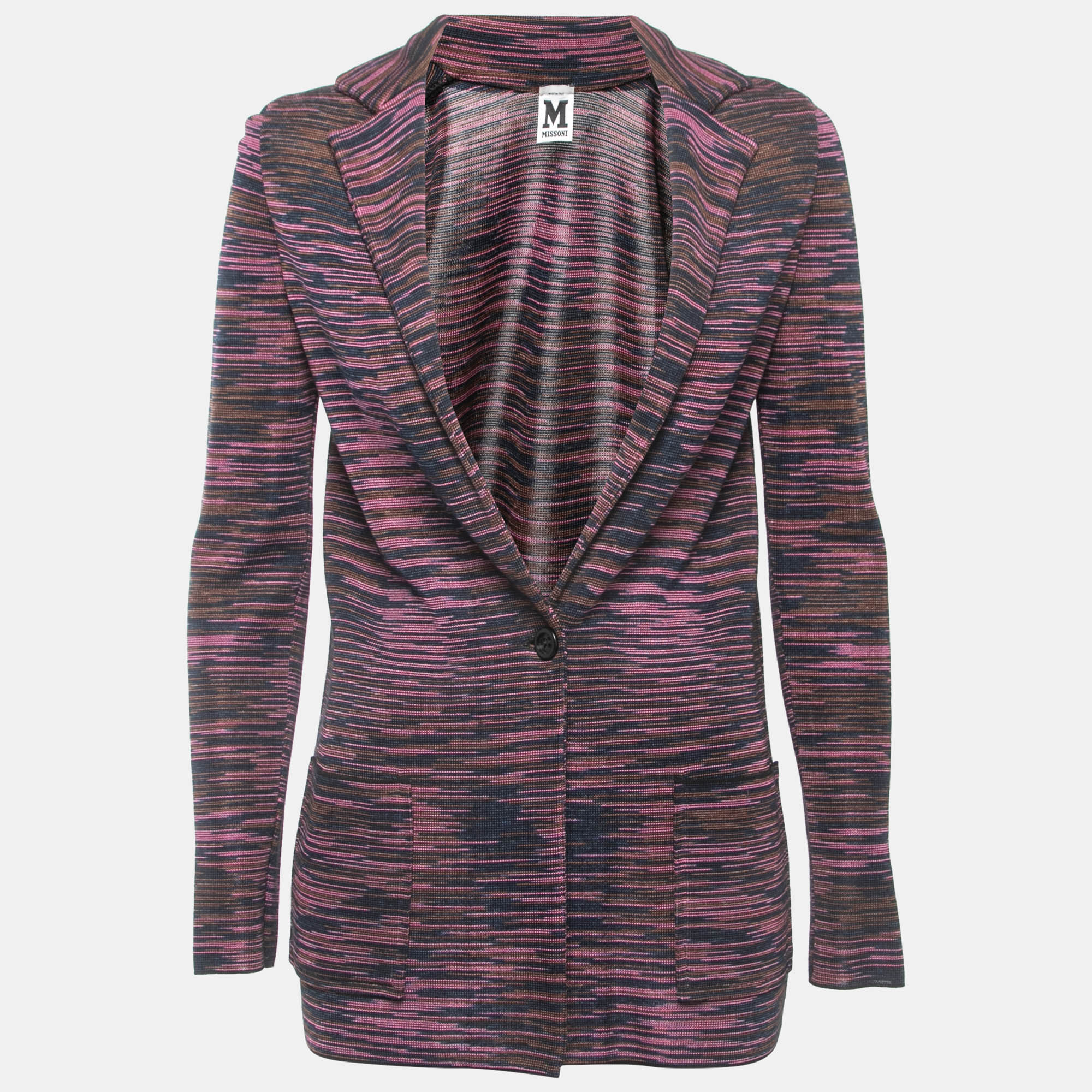 

M Missoni Multicolor Patterned Knit Single Breasted Blazer