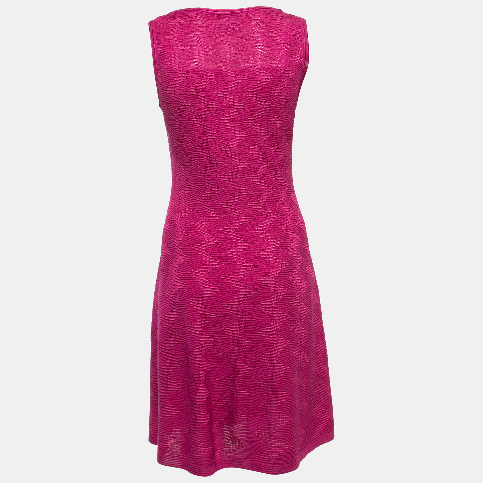 

Missoni Dark Pink Knit V-Neck Sleeveless Short Dress