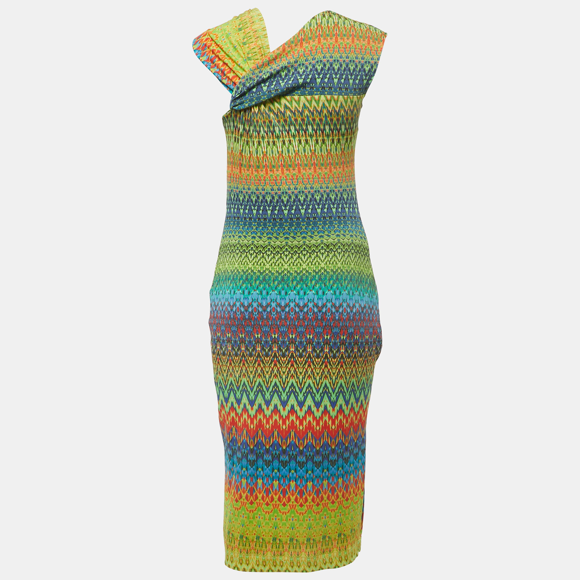 

M Missoni Multicolor Knit Twisted Sleeveless Maxi Dress