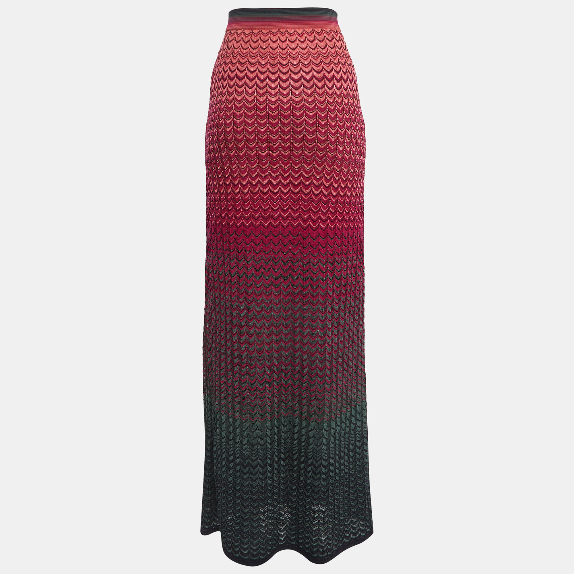 

Missoni Multicolor Chevron Knit Maxi Skirt
