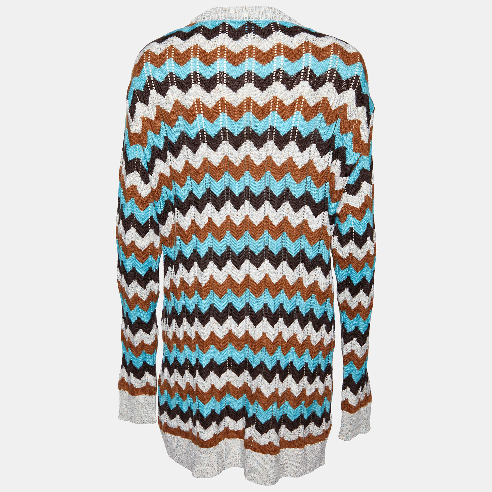 

Missoni Collection Multicolor Patterned Knit Button Front Cardigan, Navy blue