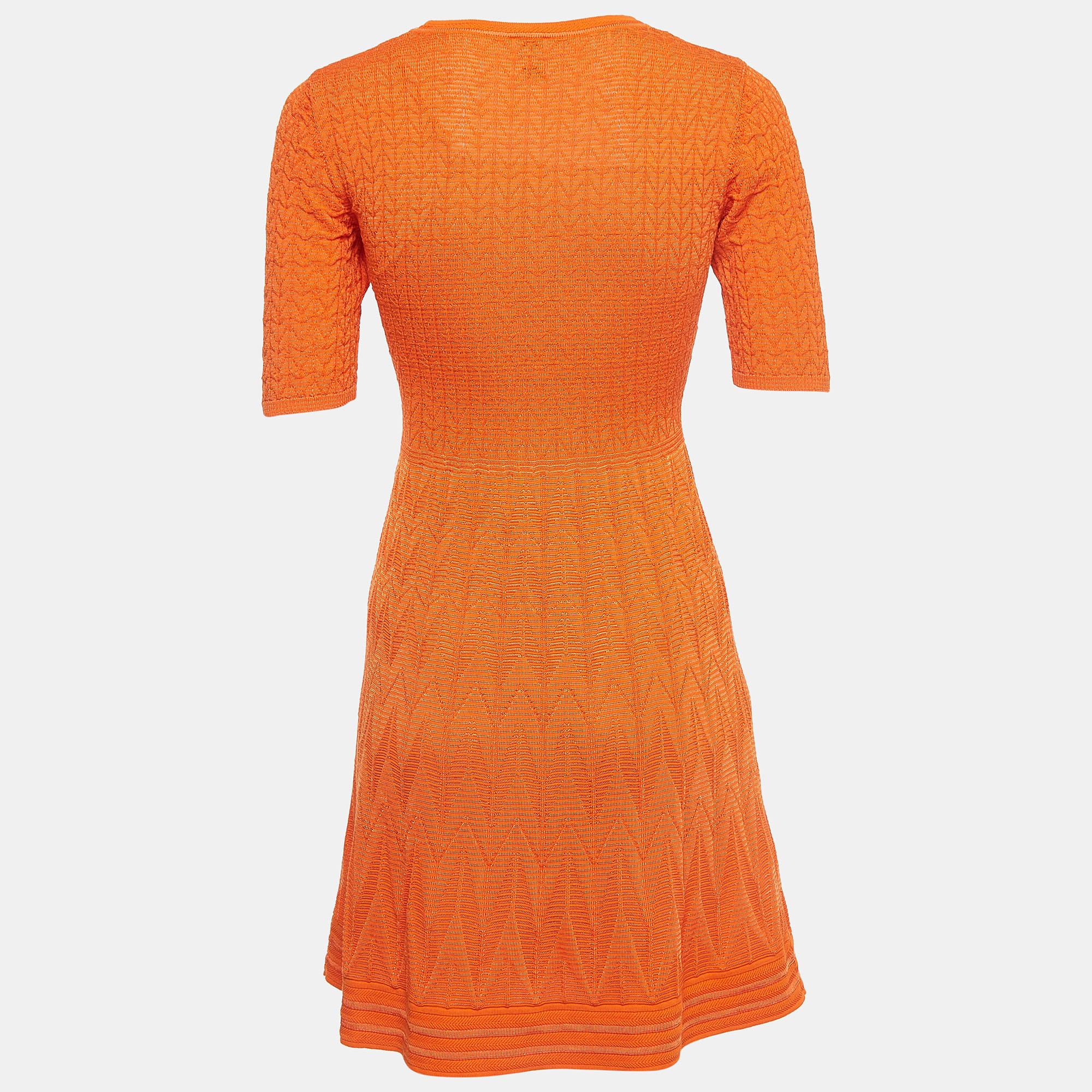 

M Missoni Orange Patterned Knit Mini Dress