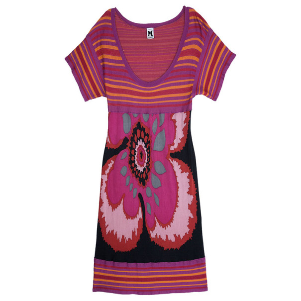 Pre Owned M Missoni Pink/Purple Floral Dress M