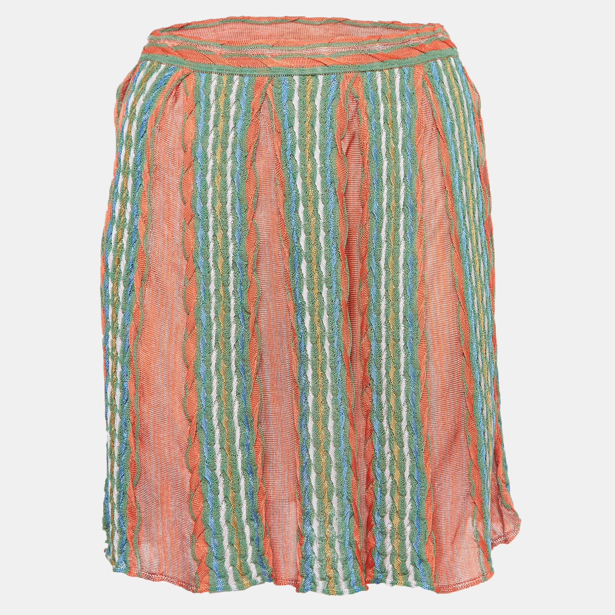 M Missoni Multicolor Striped Knit Mini Skirt S