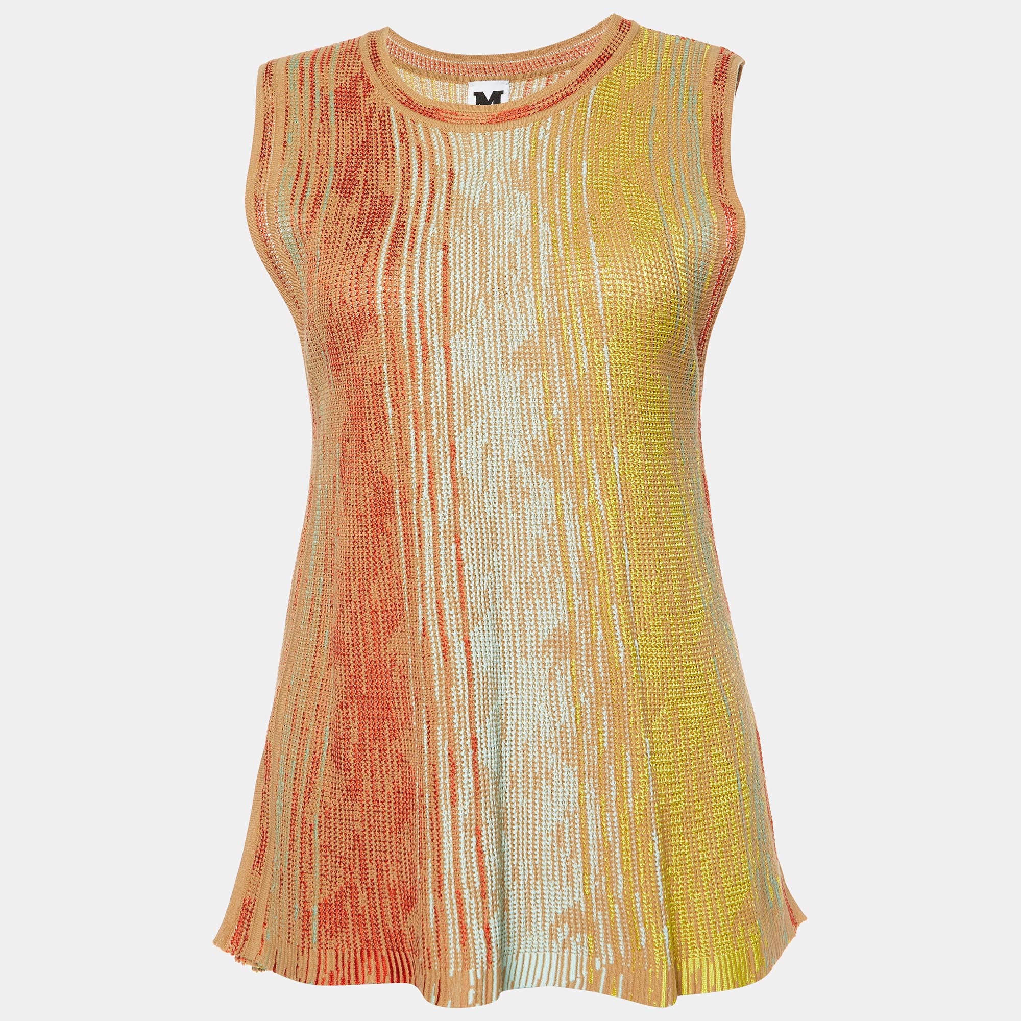 

M Missoni Multicolor Textured Knit Sleeveless Top S