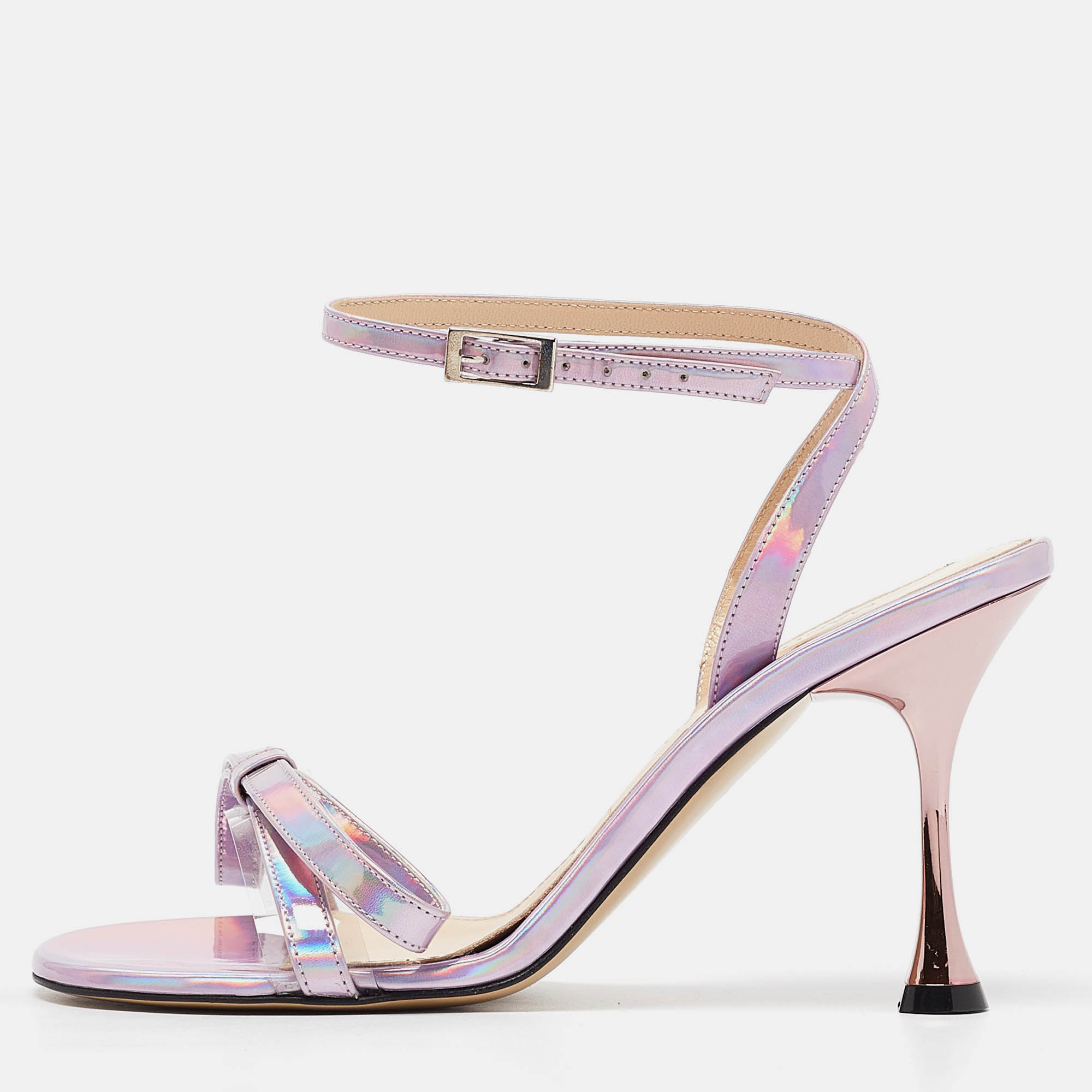 

Mach & Mach Multicolor Leather French Bow Ankle Strap Sandals