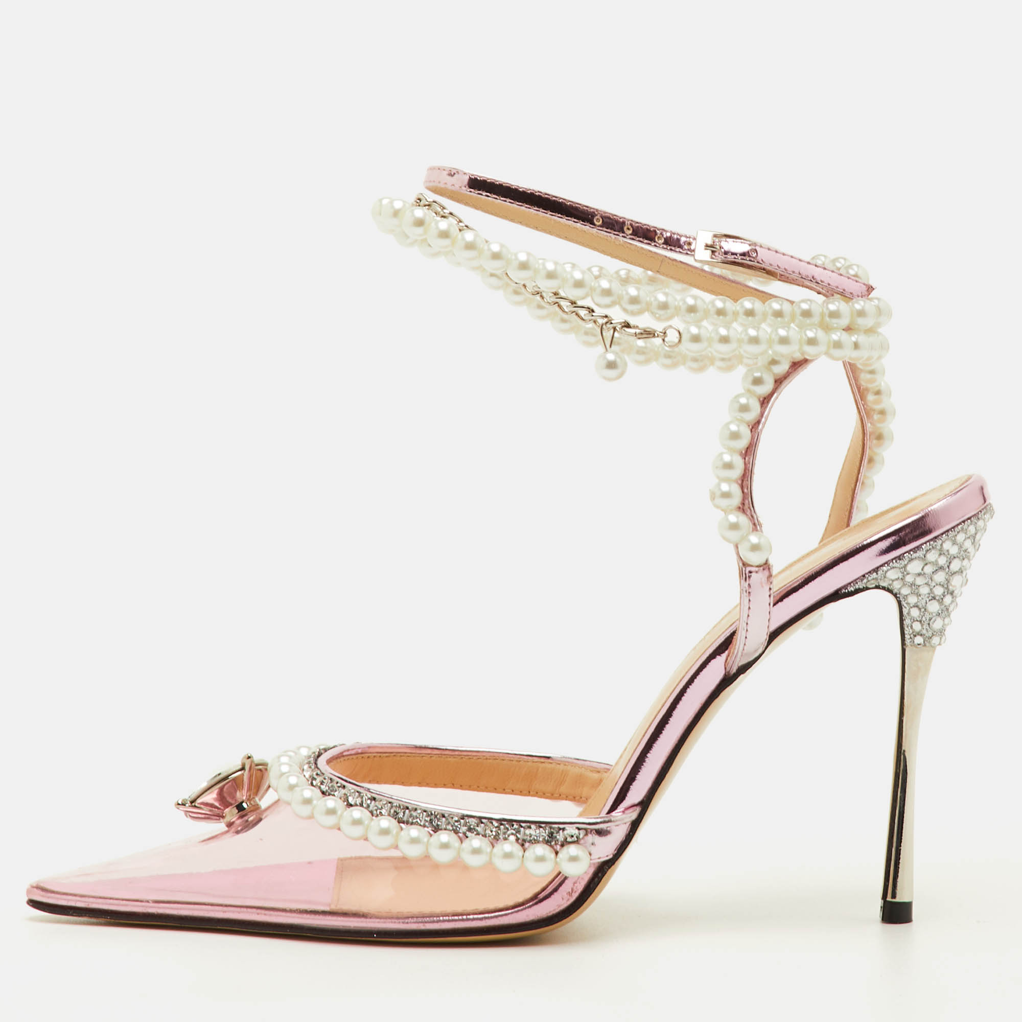 

Mach & Mach Diamond of Elizabeth Imitation Pearl Size  Pink Patent Leather and PVC Pumps