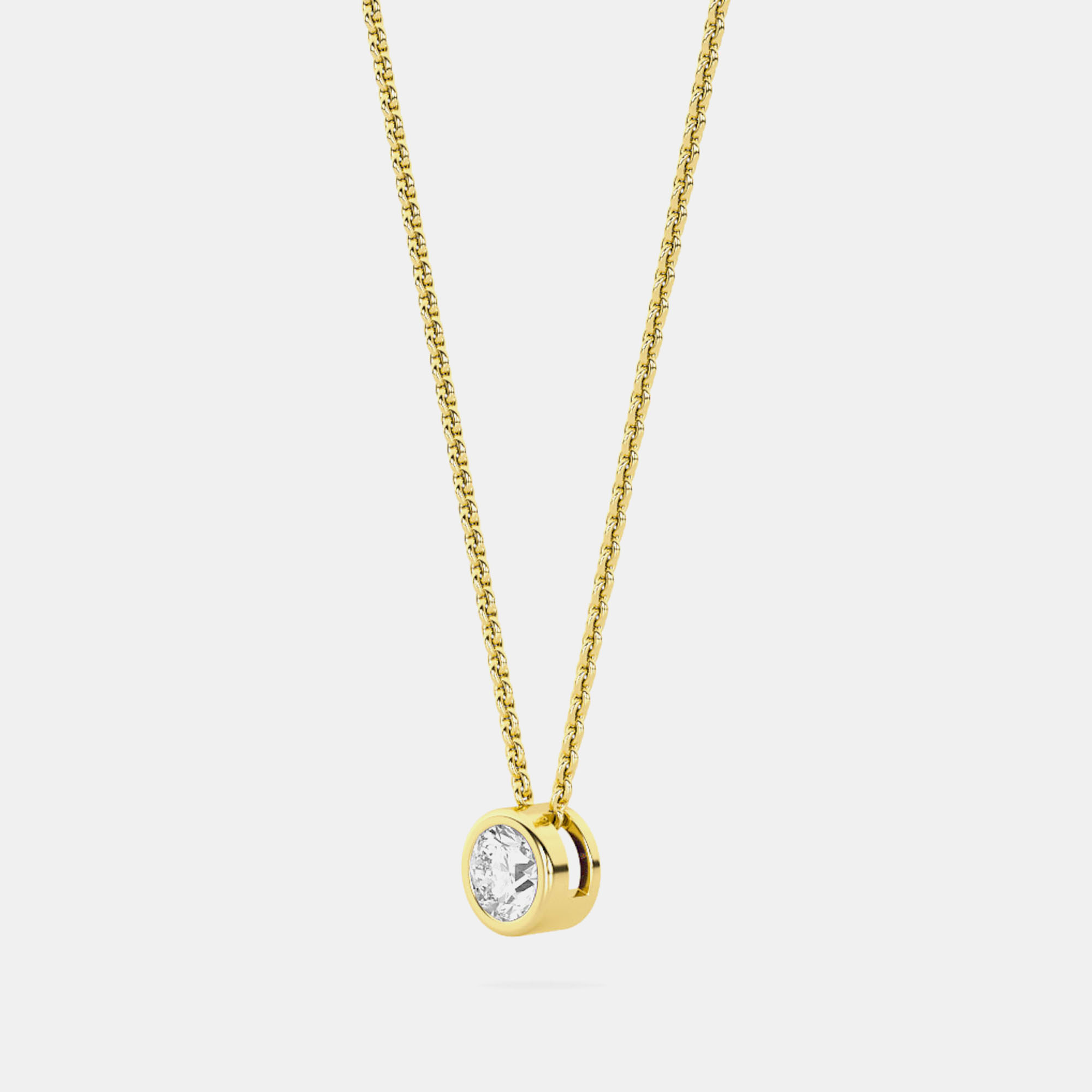 14K Single White Lab Grown Diamond Stone Bazel 18