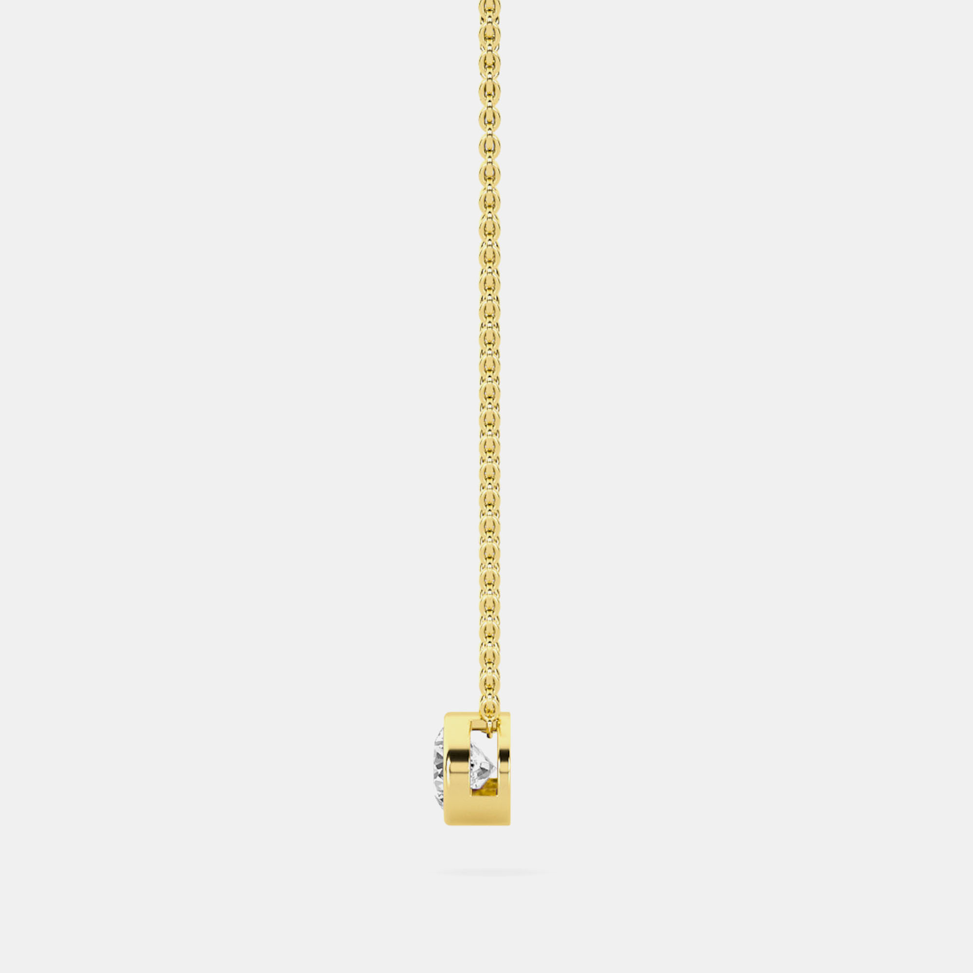 14K Single White Lab Grown Diamond Stone Bazel 18