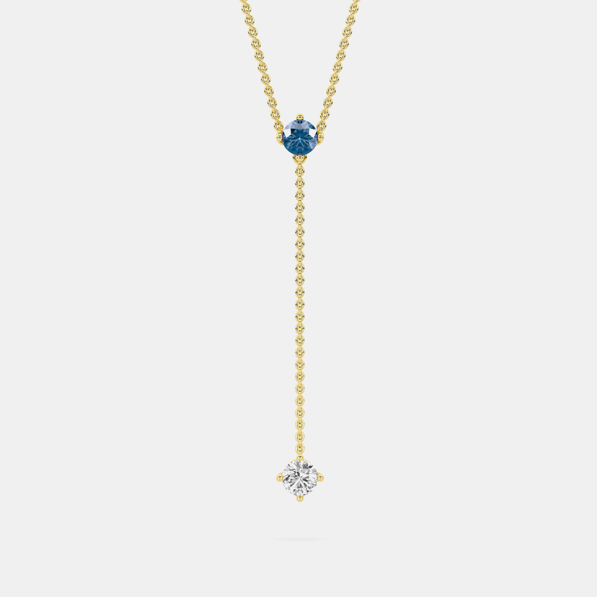 

14K Blue Wt 2 Stone 18" Lab Grown Diamond Pendant (0.40 Ctw)