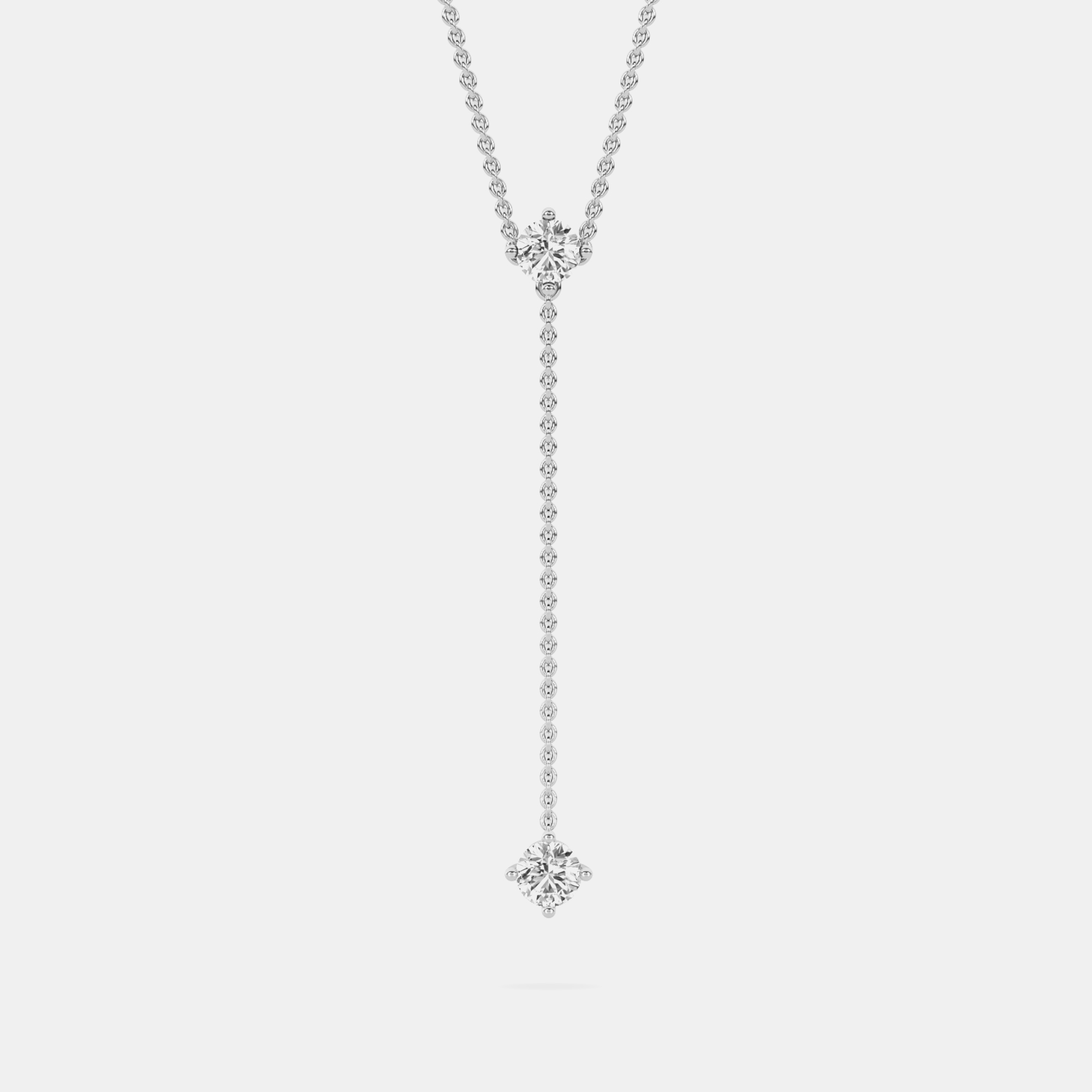 

14K 2 White Lab Grown Diamond Stone 18" Pendant (0.40 Ctw)