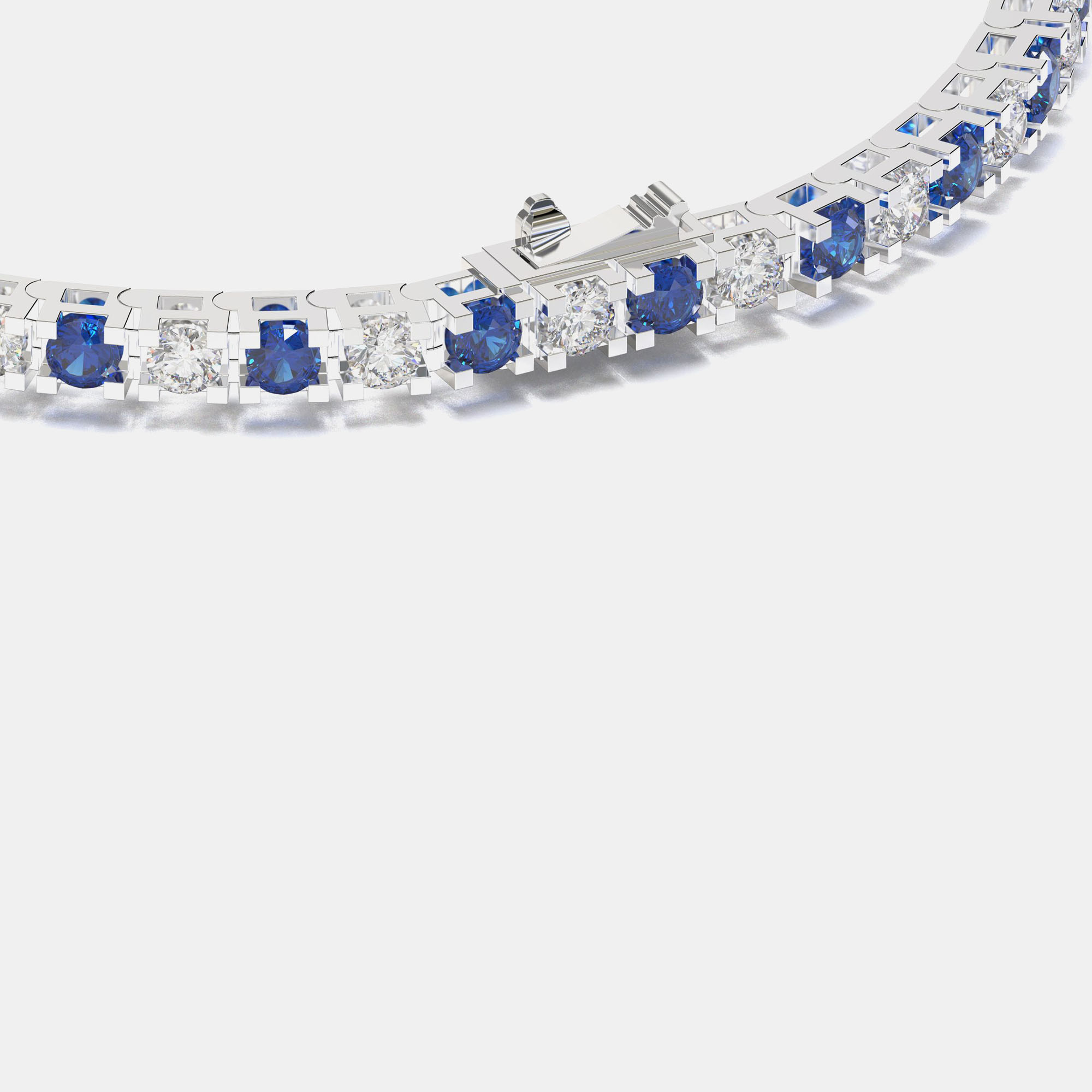 925 Sterling Silver Tennis Color & Lab Grown Diamond Bracelet 