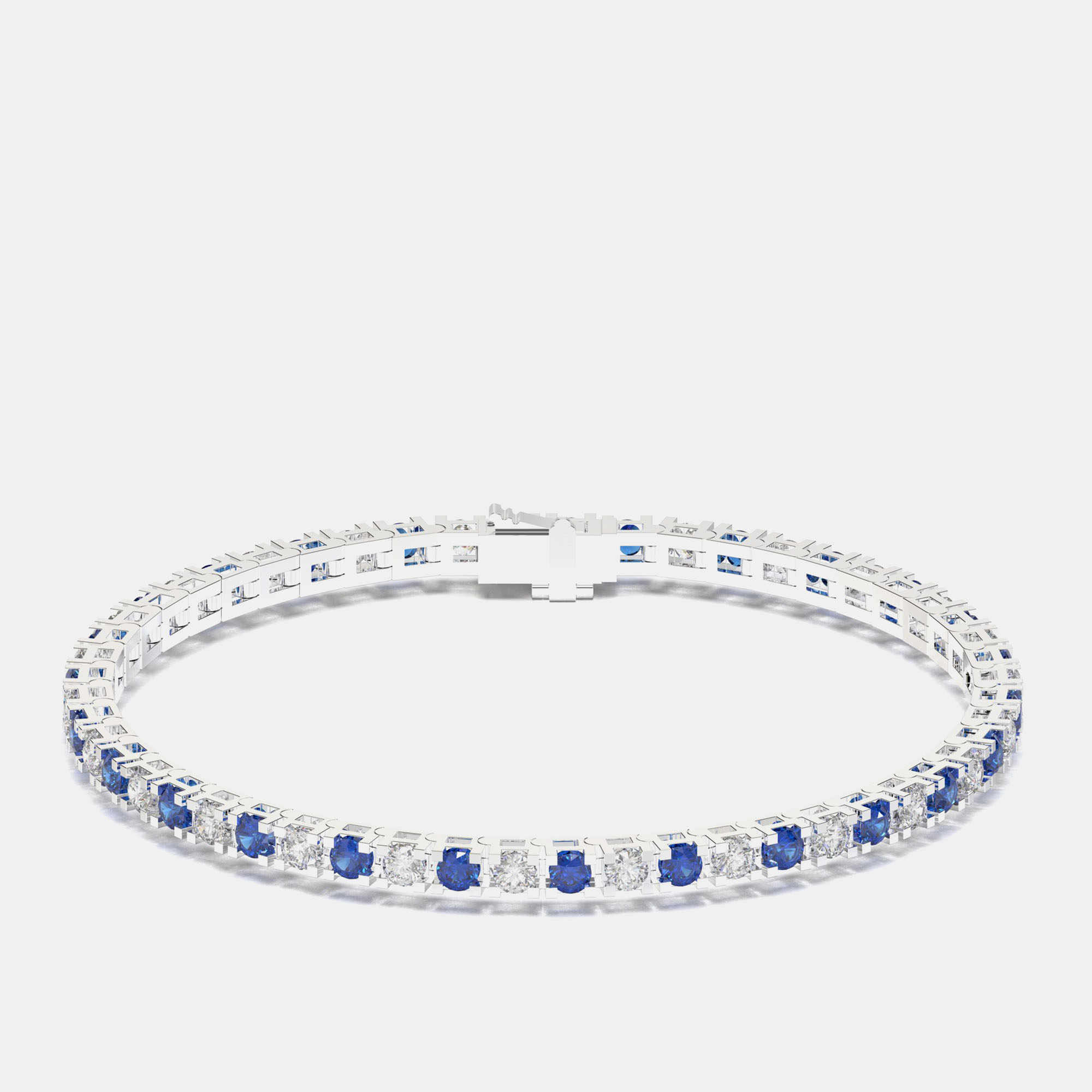 

925 Sterling Silver Tennis Color & Lab Grown Diamond Bracelet